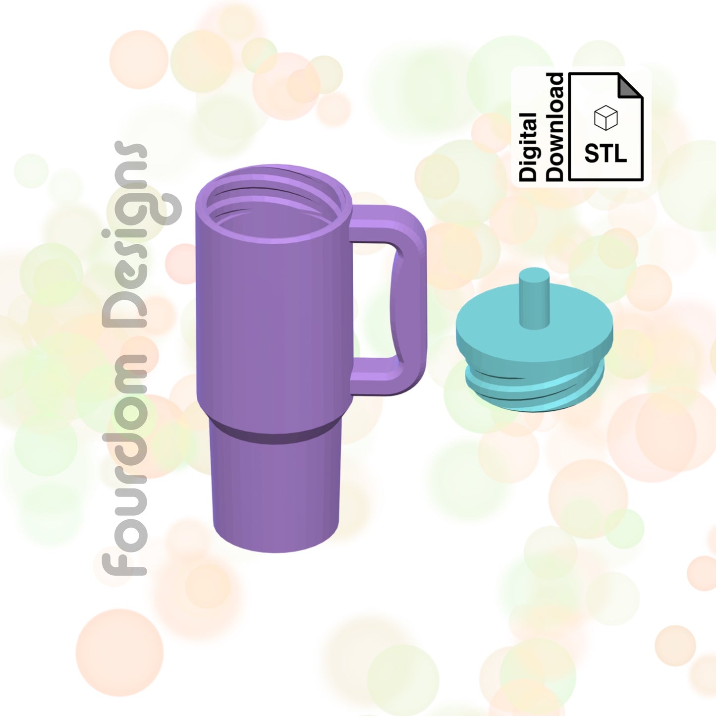 Trek Tumbler Keychain with Removable Screw Top Pill Box Hex STL File for 3D Printing - Digital Download