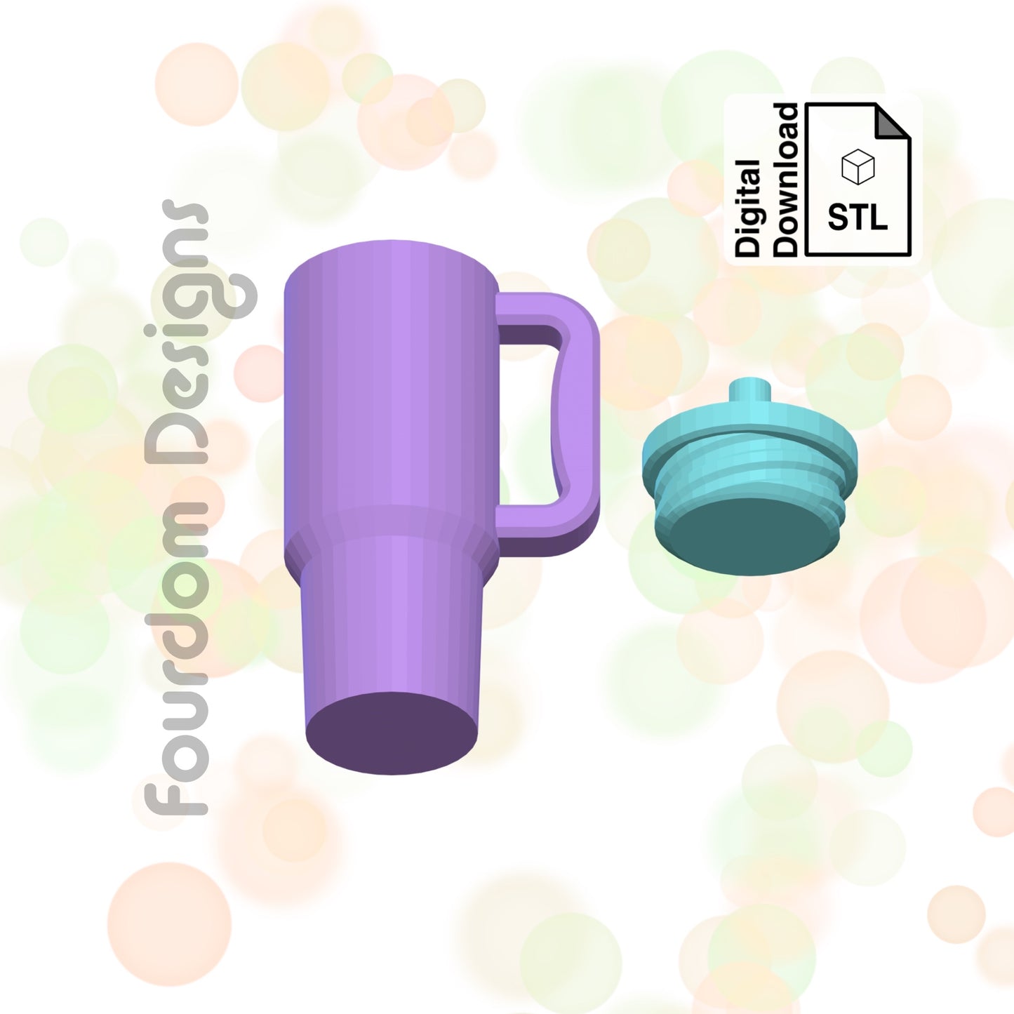 Trek Tumbler Keychain with Removable Screw Top Pill Box Hex STL File for 3D Printing - Digital Download