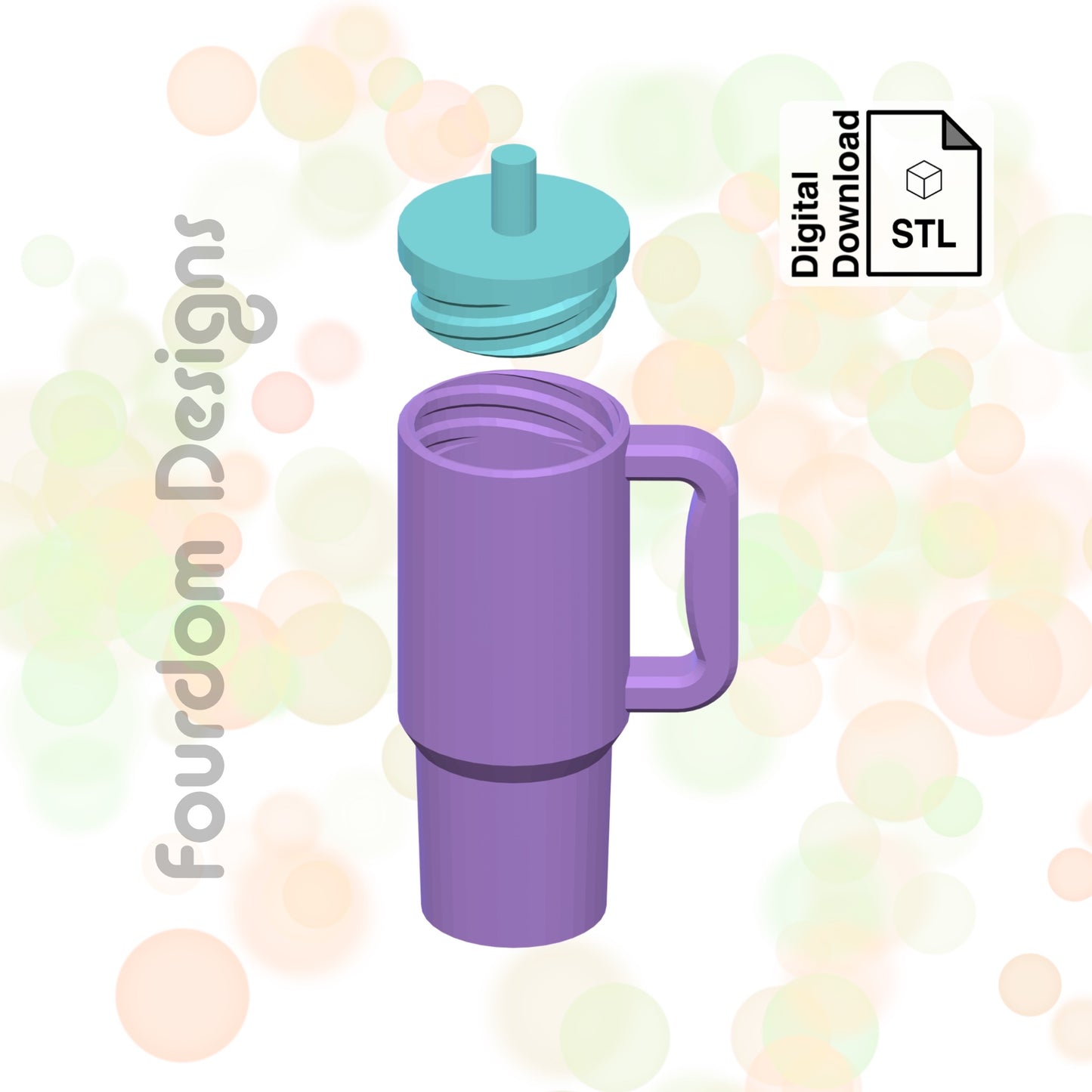 Trek Tumbler Keychain with Removable Screw Top Pill Box Hex STL File for 3D Printing - Digital Download