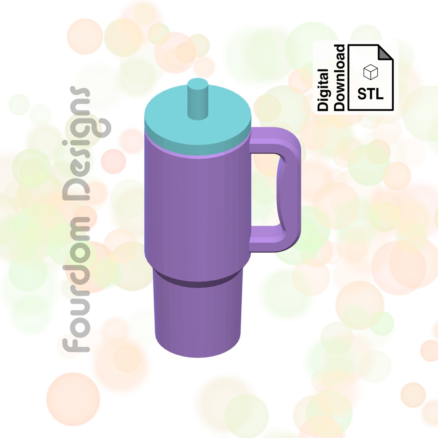 Trek Tumbler Keychain with Removable Screw Top Pill Box Hex STL File for 3D Printing - Digital Download