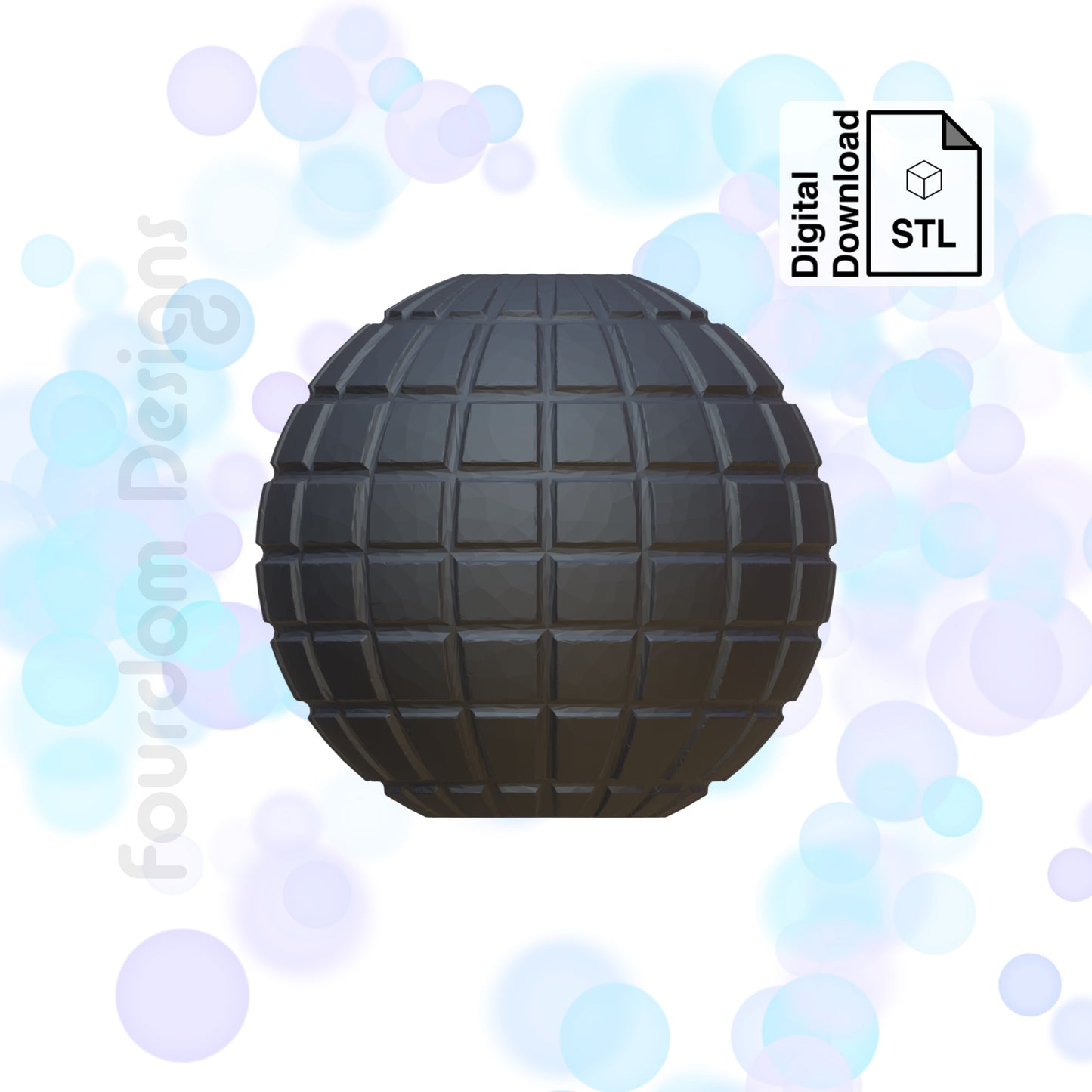 Disco Ball Straw Topper Straw Buddy STL File for 3D Printing - Digital Download