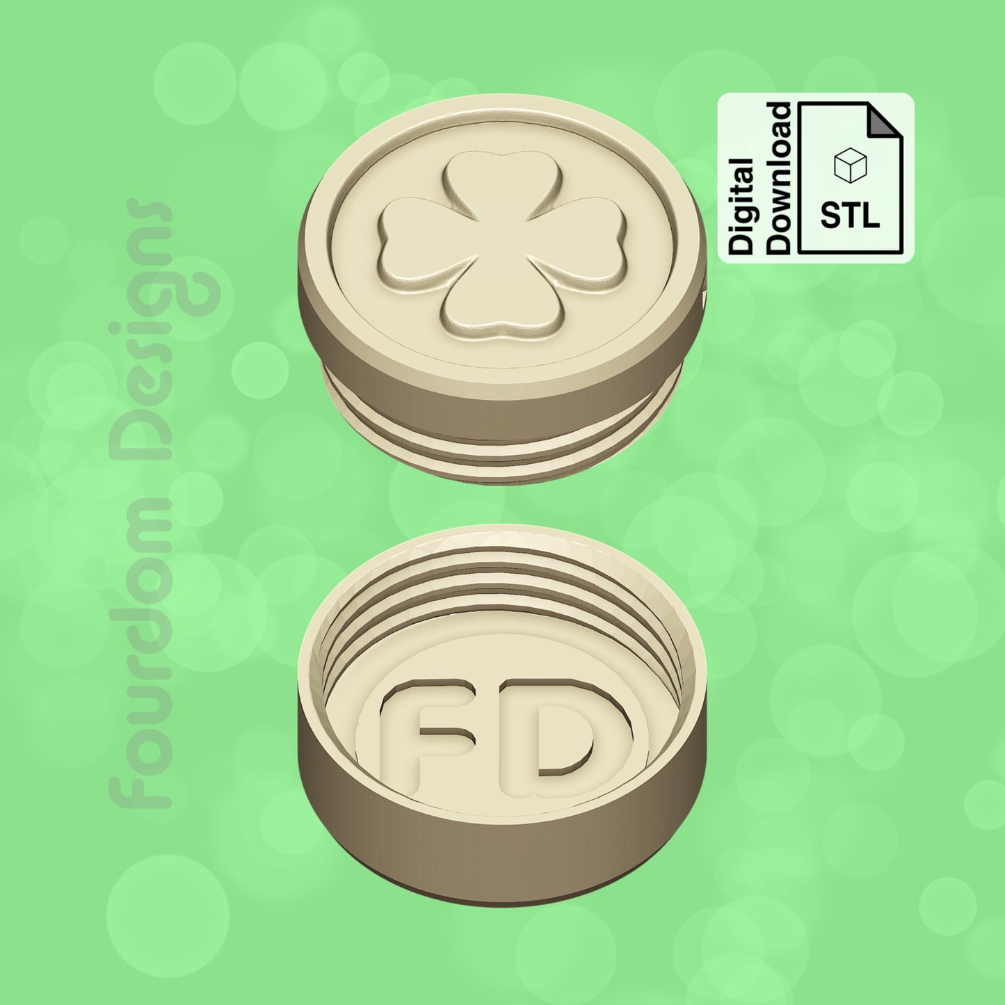 Gold Coin Keychain with Removable Screw Top Pill Box Hex STL File for 3D Printing - Digital Download