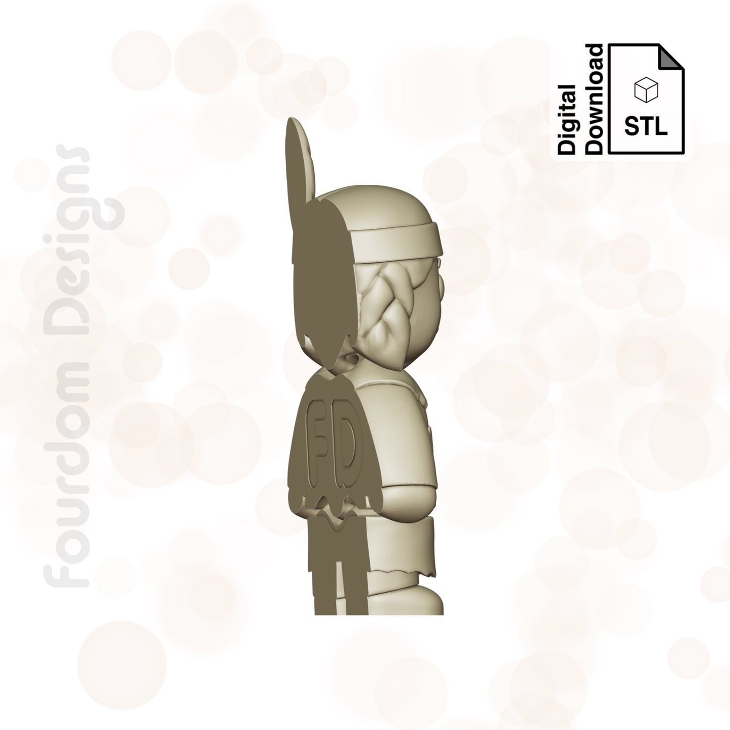 Native American Girl STL File for 3D Printing 3MF File Flexi Print In Place Articulating Wigglet - Digital Download