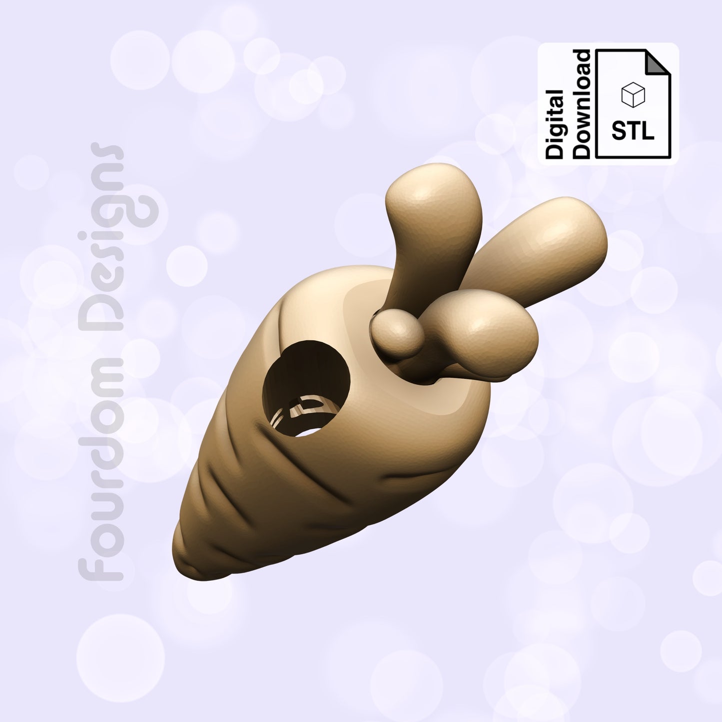 Carrot Straw Topper STL File for 3D Printing - Digital Download