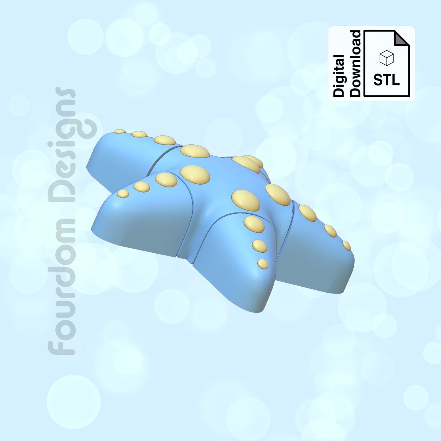 Starfish Flexi STL File for 3D Printing 3MF Flexi Print In Place Articulating Wiggle Pet - Digital Download