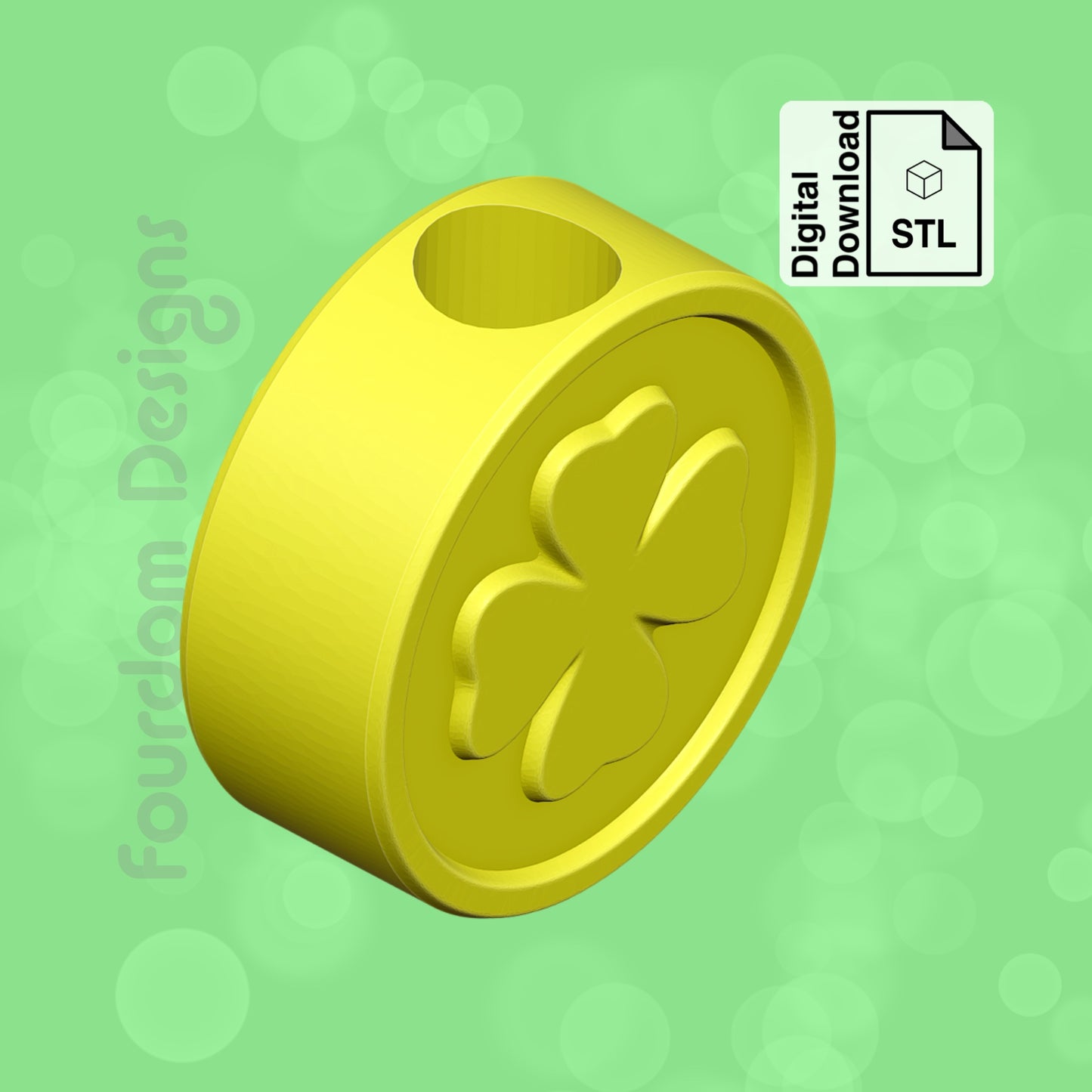 Gold Coin Straw Topper STL File for 3D Printing - Digital Download