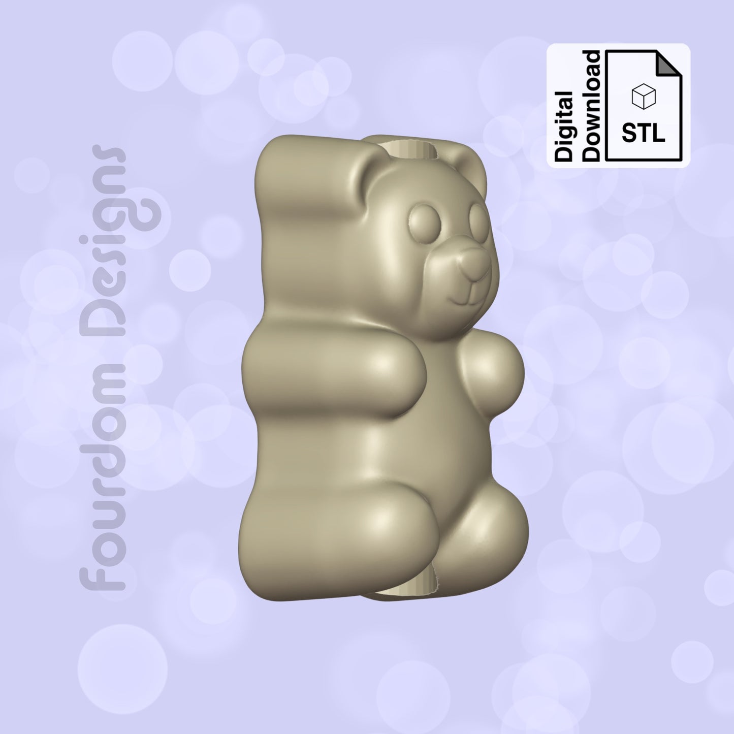 Gummy Bear Straw Topper STL File for 3D Printing - Digital Download