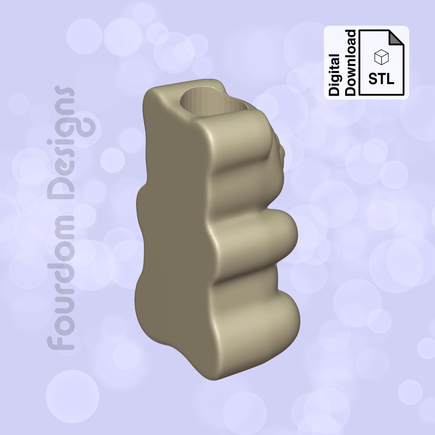Gummy Bear Straw Topper STL File for 3D Printing - Digital Download