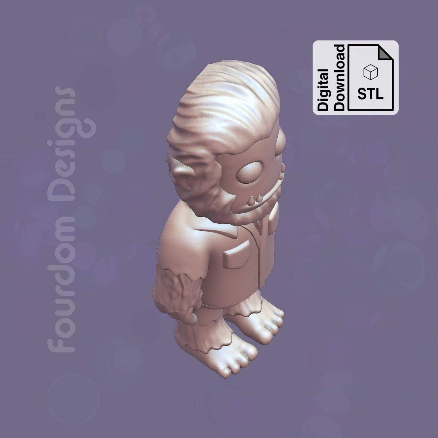 Werewolf Flexi STL File for 3D Printing Flexi Print In Place Articulating Wiggle Pet - Digital Download