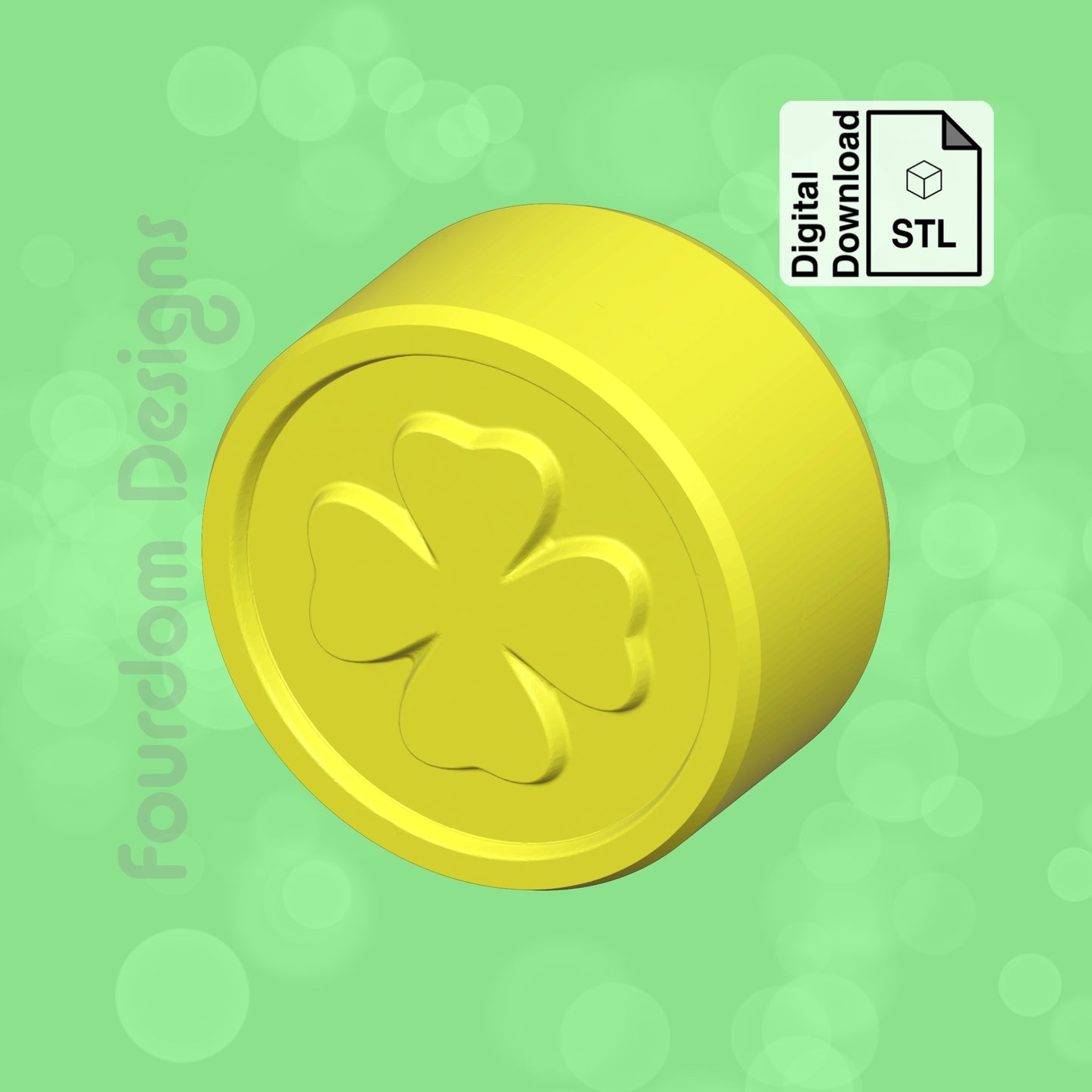 Gold Coin Keychain with Removable Screw Top Pill Box Hex STL File for 3D Printing - Digital Download