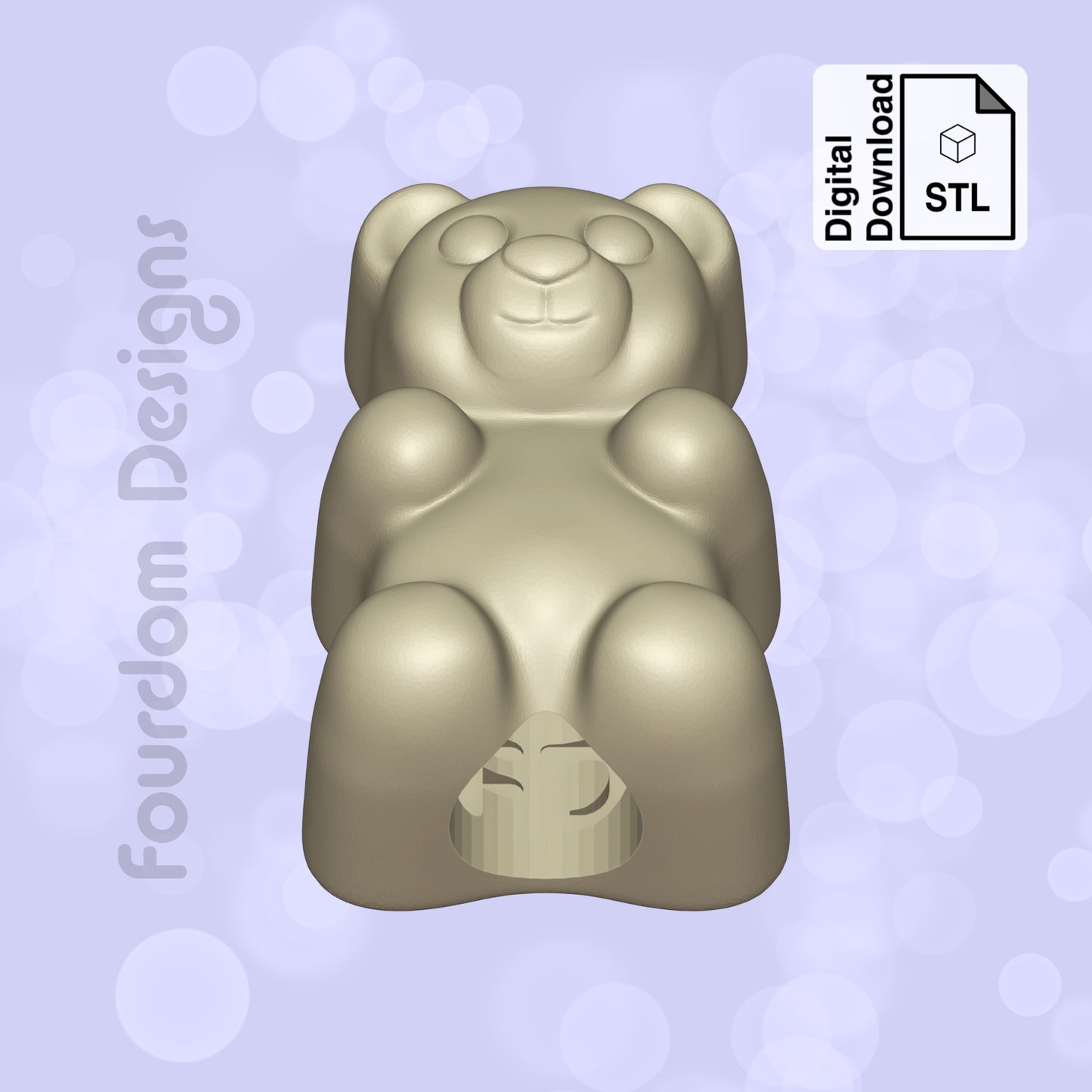 Gummy Bear Straw Topper STL File for 3D Printing - Digital Download