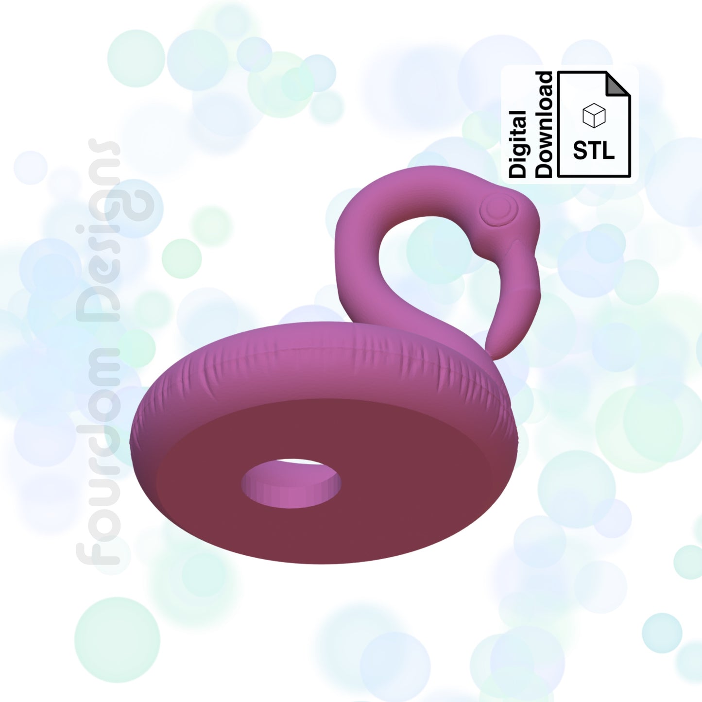 Flamingo Float Straw Topper Straw Buddy STL File for 3D Printing - Digital Download
