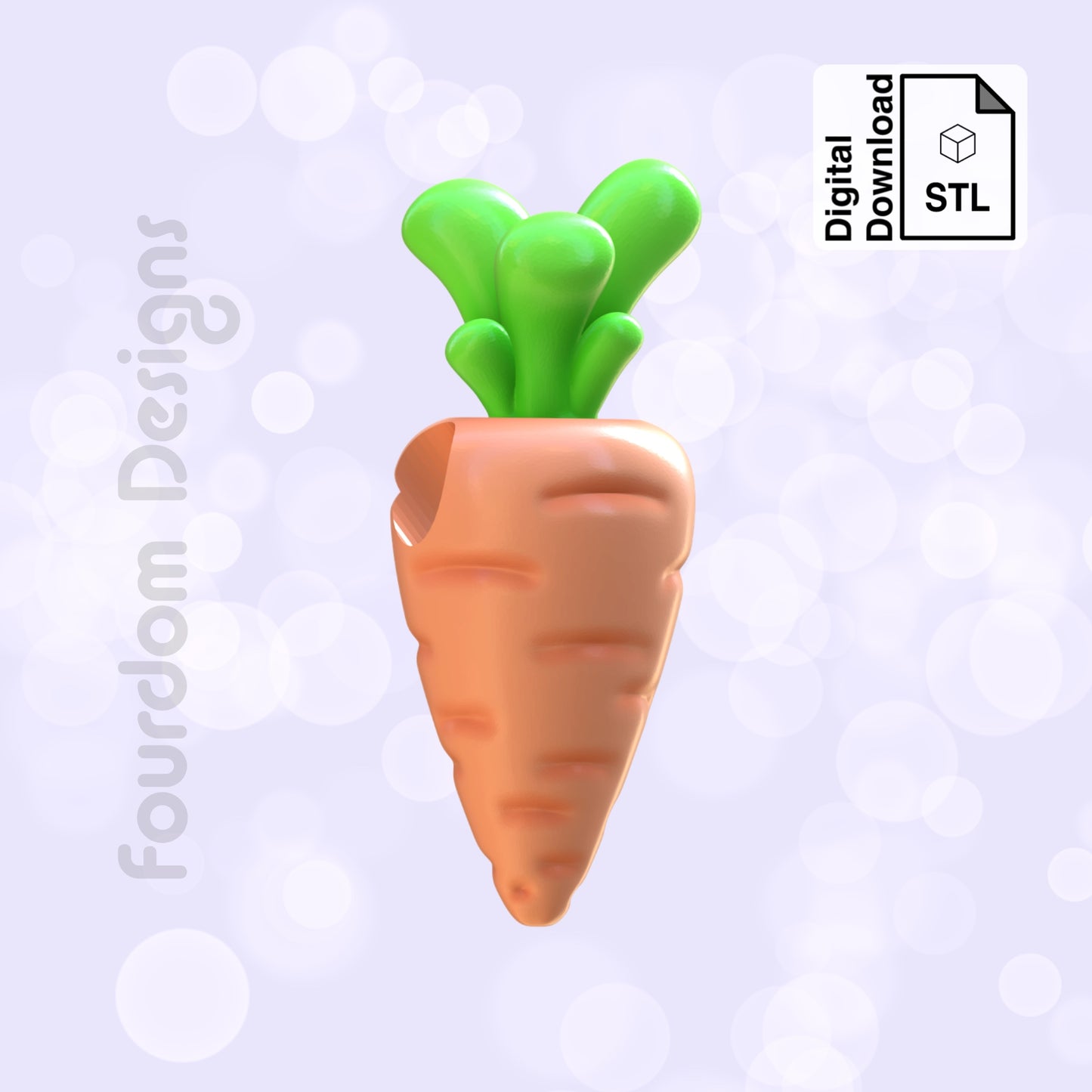 Carrot Straw Topper STL File for 3D Printing - Digital Download