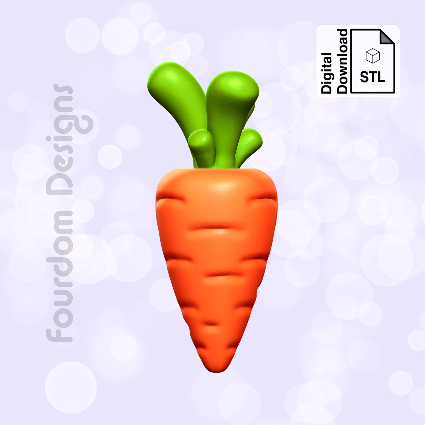 Carrot Keychain with Removable Screw Top Pill Box Hex STL File for 3D Printing - Digital Download