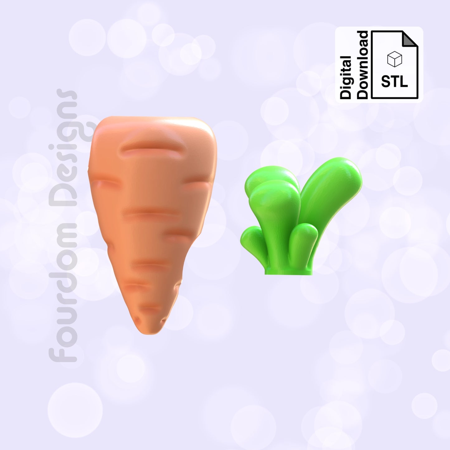 Carrot Straw Topper STL File for 3D Printing - Digital Download