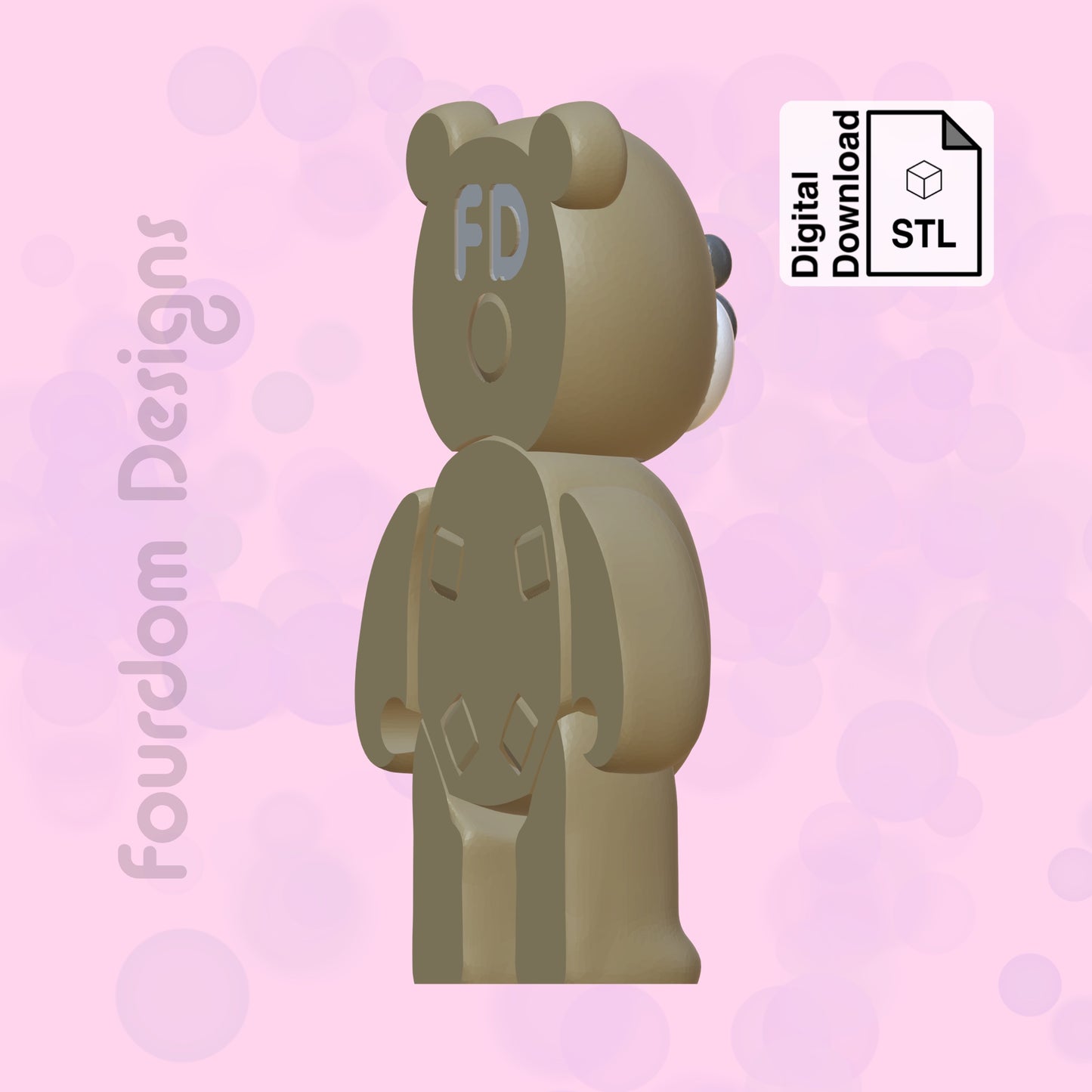 Love Bear Flexi STL File for 3D Printing Flexi Print In Place Articulating Wiggle Pet - Digital Download
