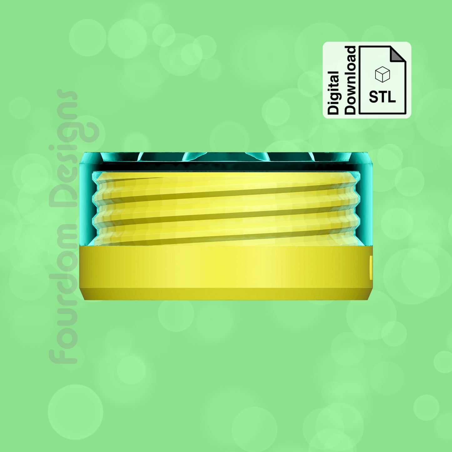 Gold Coin Keychain with Removable Screw Top Pill Box Hex STL File for 3D Printing - Digital Download