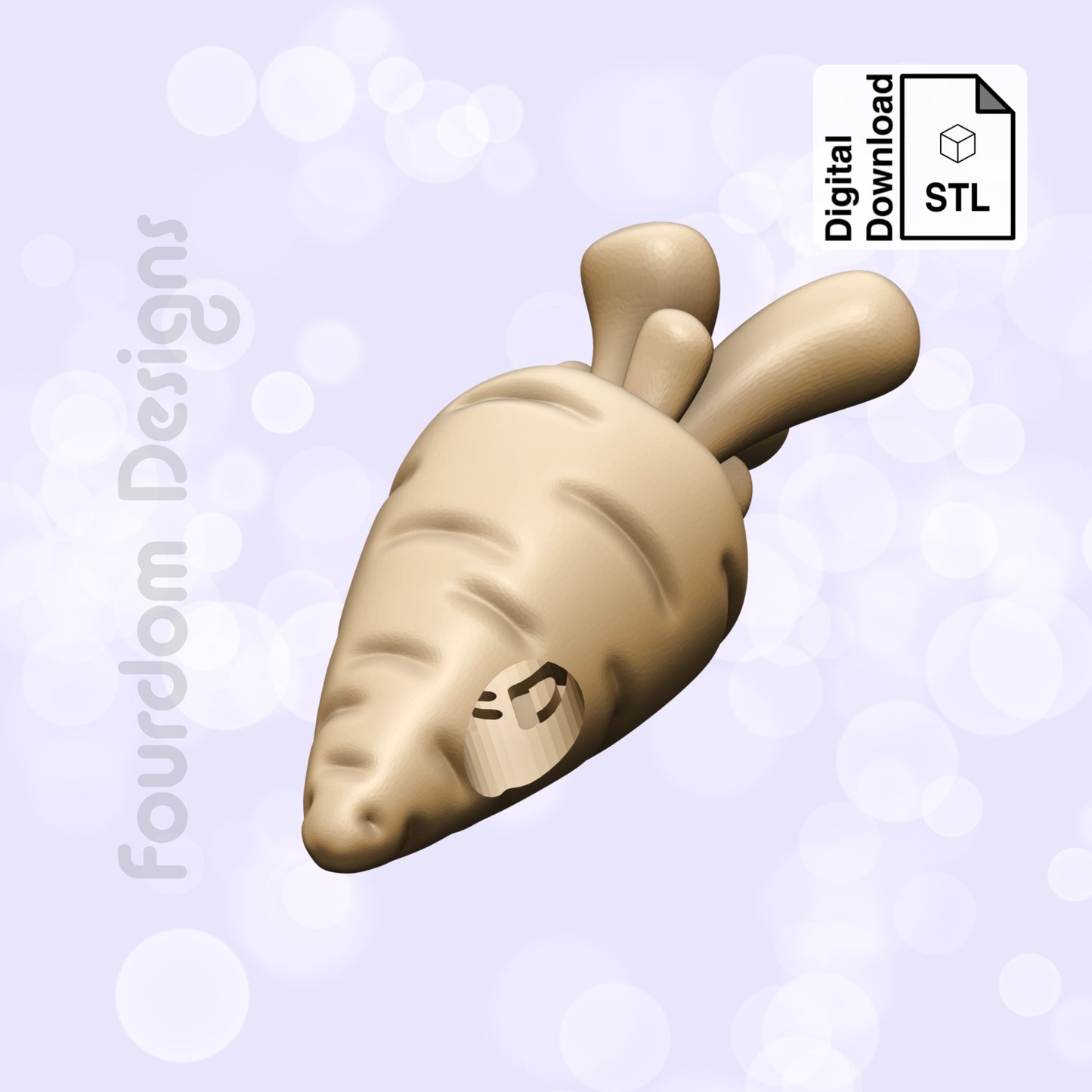 Carrot Straw Topper STL File for 3D Printing - Digital Download