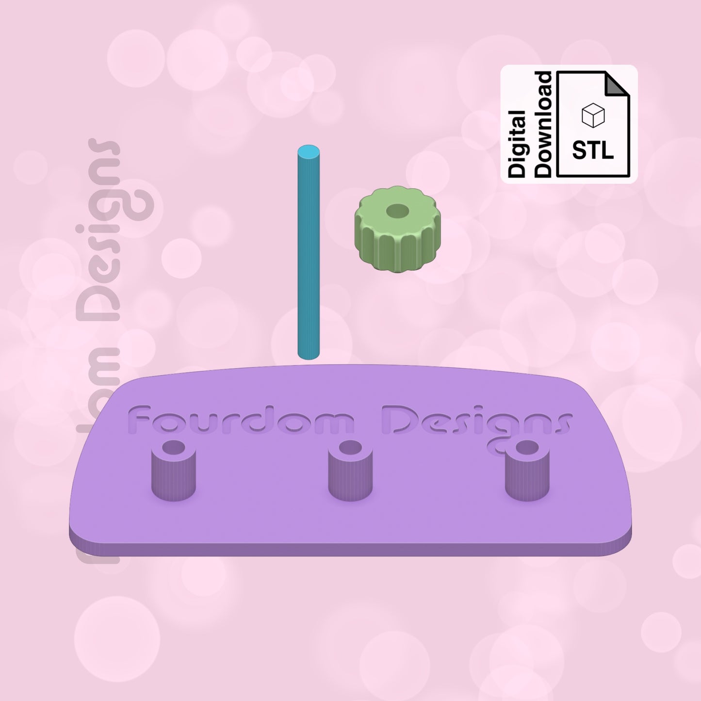 Rhinestone Bling Pen Stand STL File for 3D Printing - Digital Download