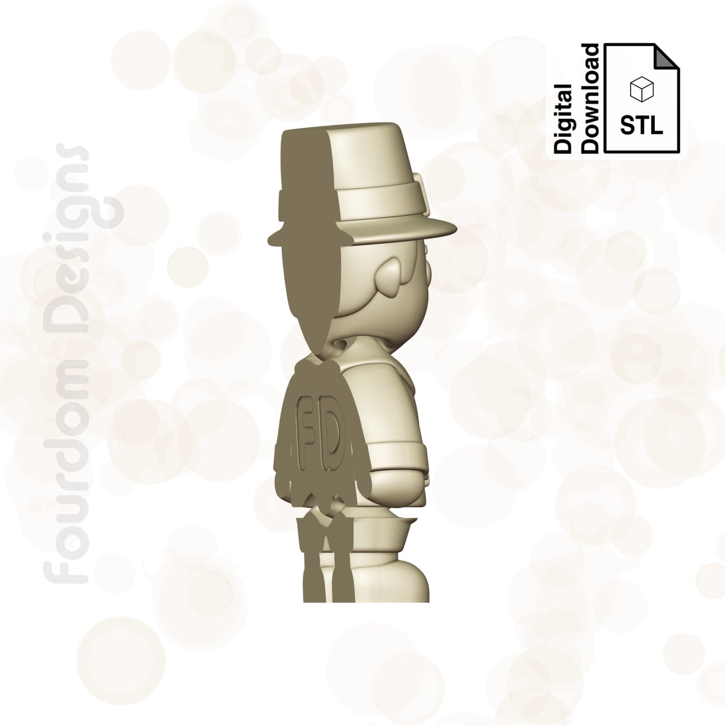 Pilgrim Boy STL File for 3D Printing 3MF File Flexi Print In Place Articulating Wigglet - Digital Download