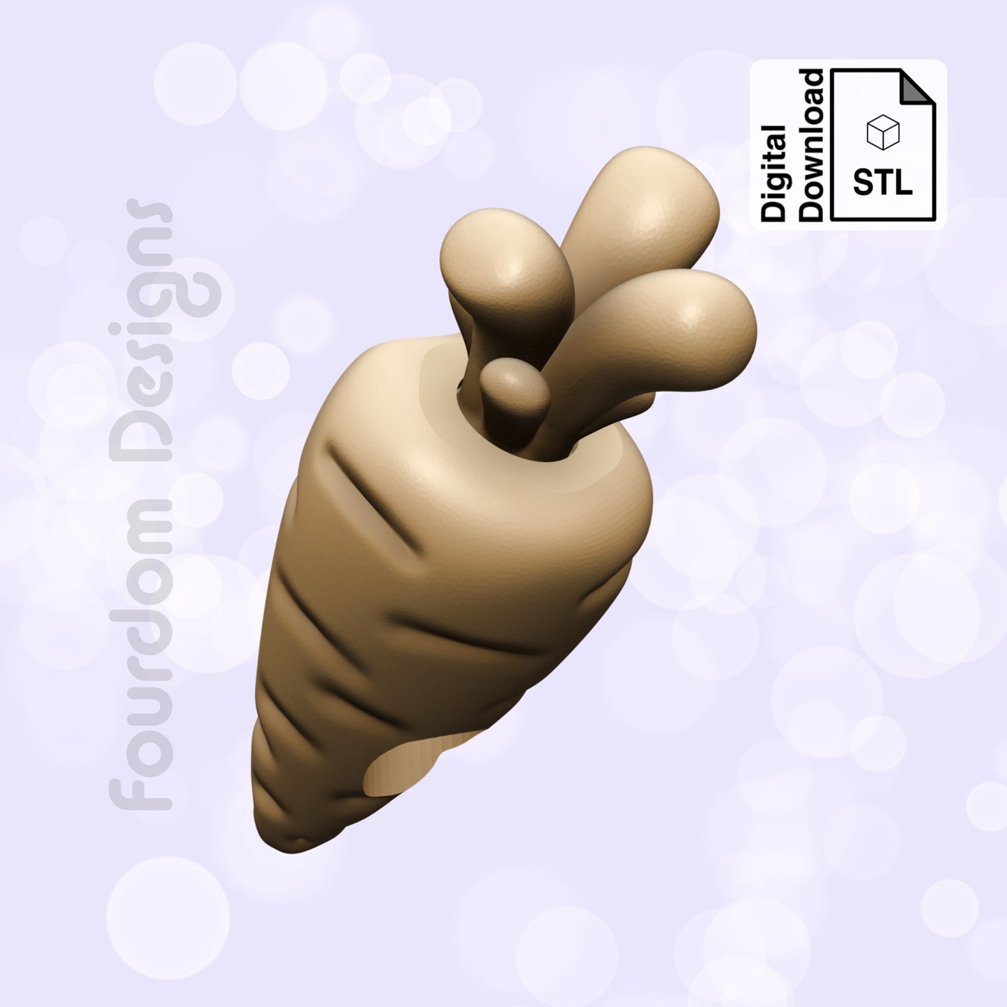 Carrot Straw Topper STL File for 3D Printing - Digital Download