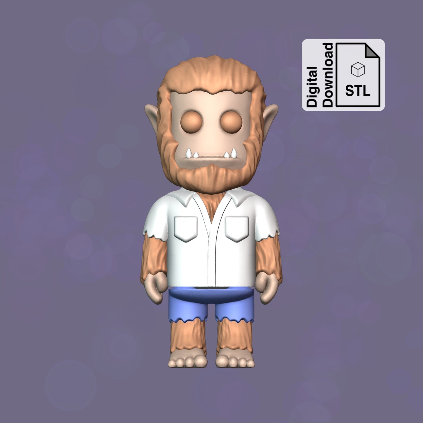 Werewolf Flexi STL File for 3D Printing Flexi Print In Place Articulating Wiggle Pet - Digital Download