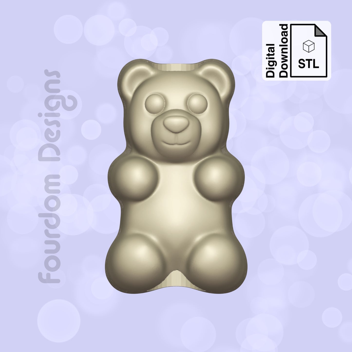 Gummy Bear Straw Topper STL File for 3D Printing - Digital Download