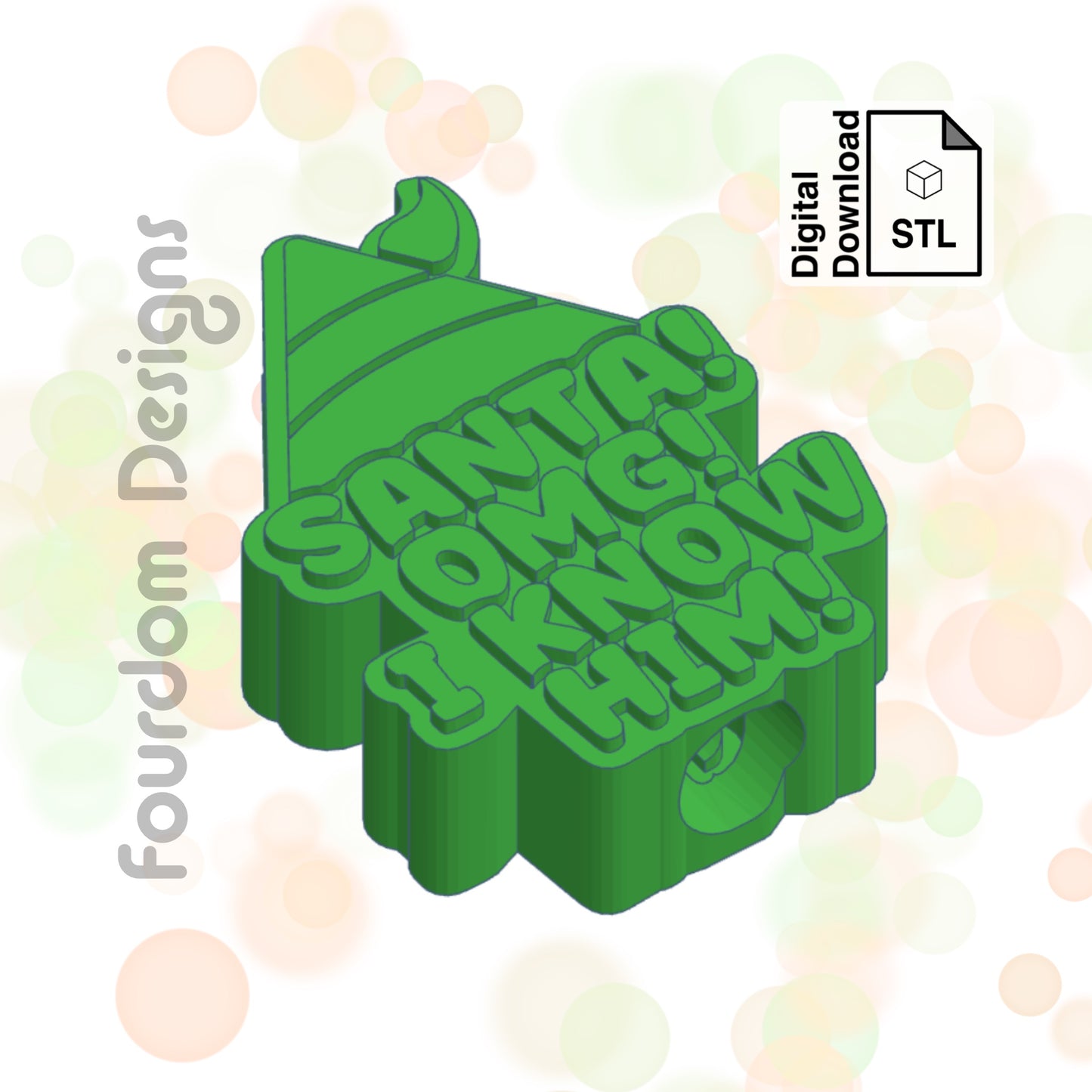 Elf Straw Topper STL File for 3D Printing - Digital Download