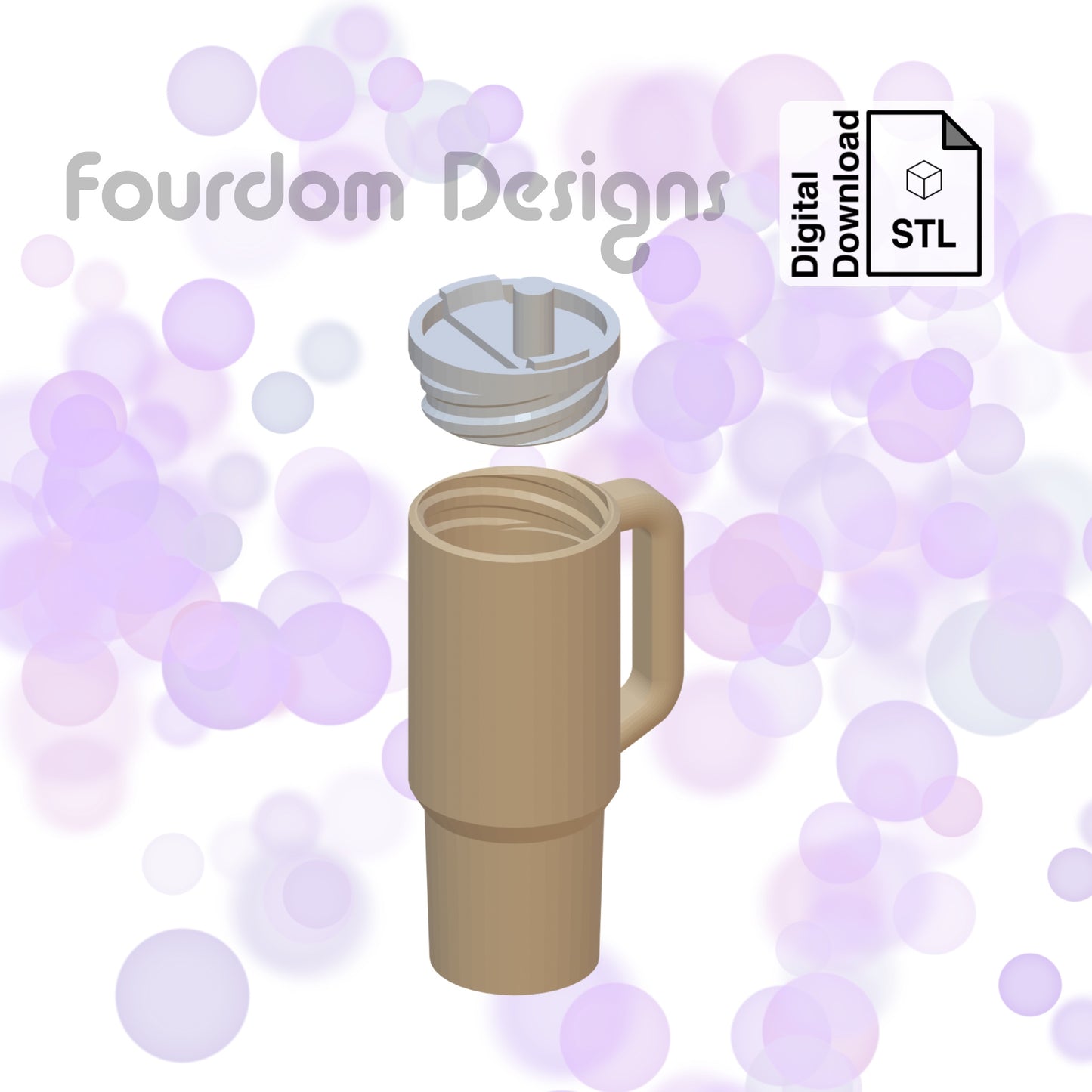 Adventure Tumbler Keychain with Removable Screw Top Pill Box Hex STL File for 3D Printing - Digital Download