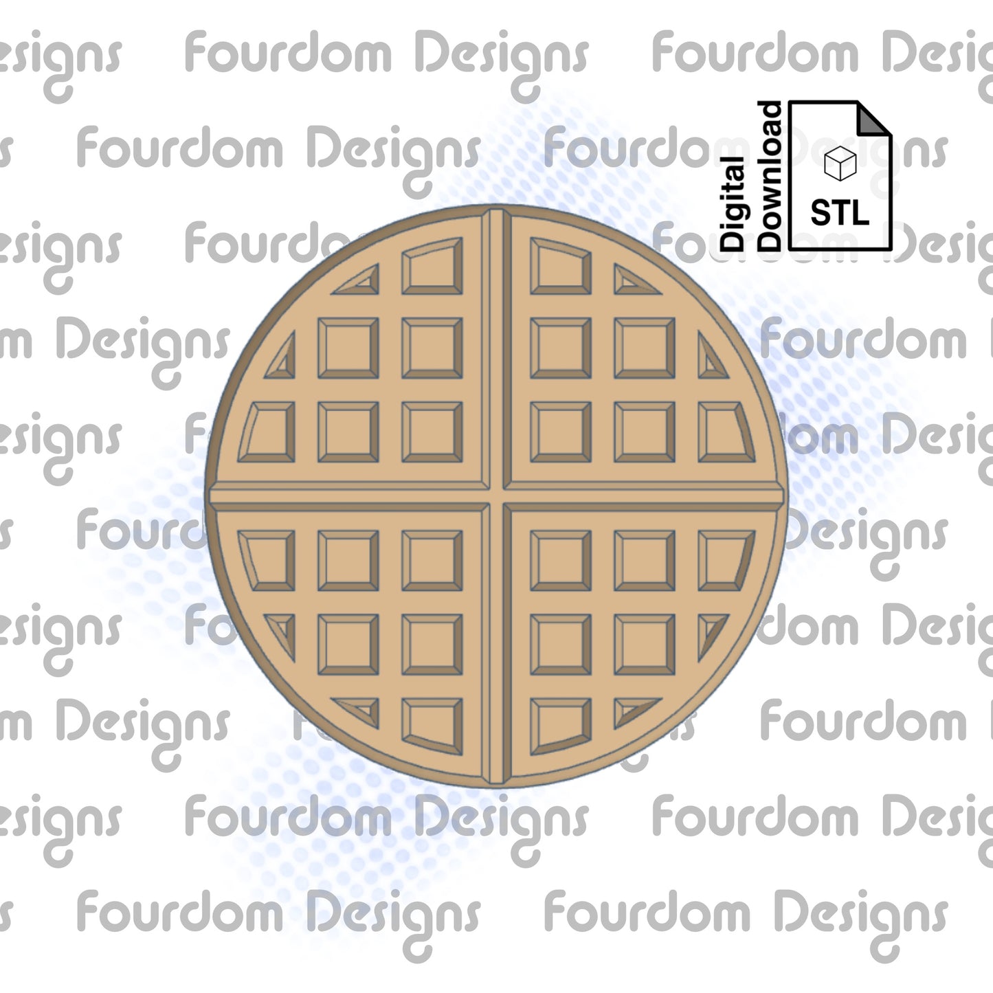 Waffle Keychain with Removable Screw Top Pill Box Hex STL File for 3D Printing - Digital Download
