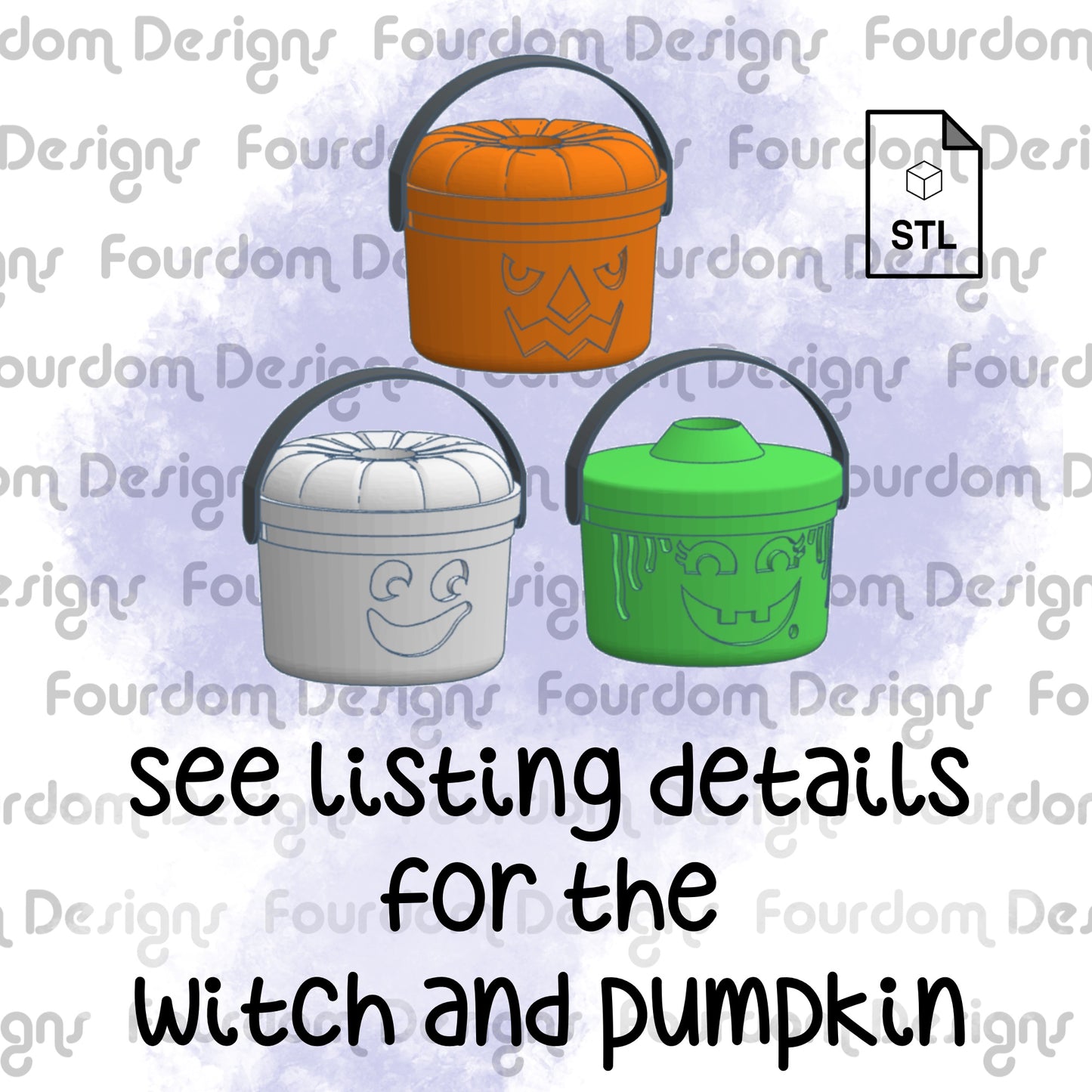 Bucket Ghost Straw Topper STL File for 3D Printing - Digital Download