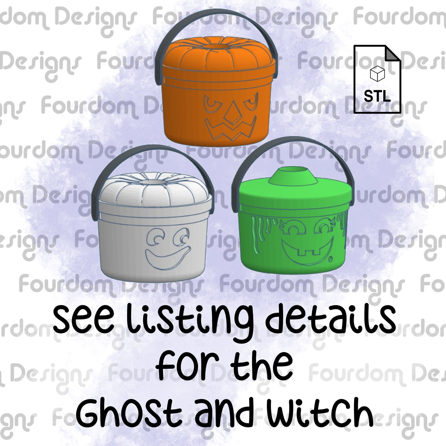 Bucket Pumpkin Straw Topper STL File for 3D Printing - Digital Download