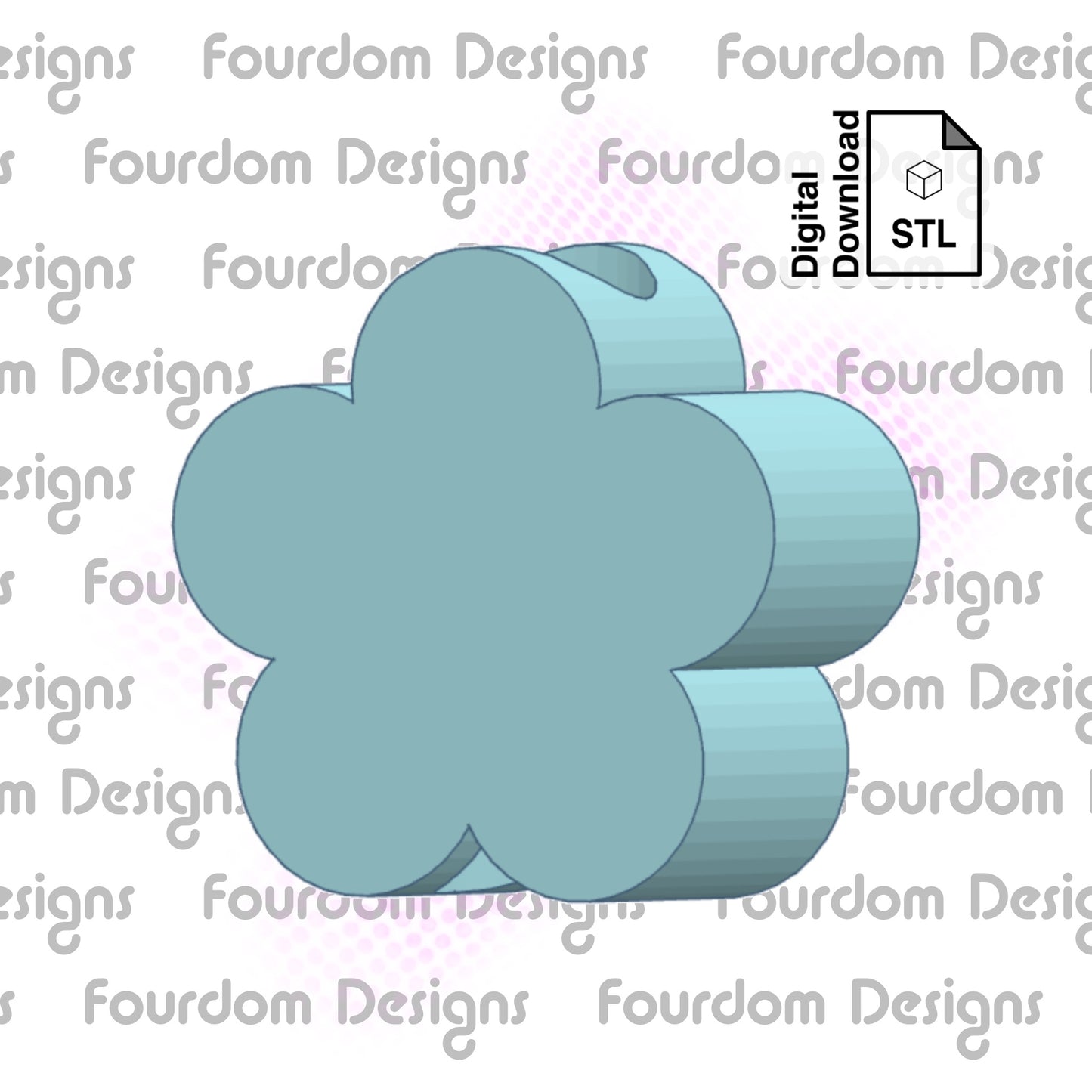 Flower Straw Topper STL File for 3D Printing - Digital Download