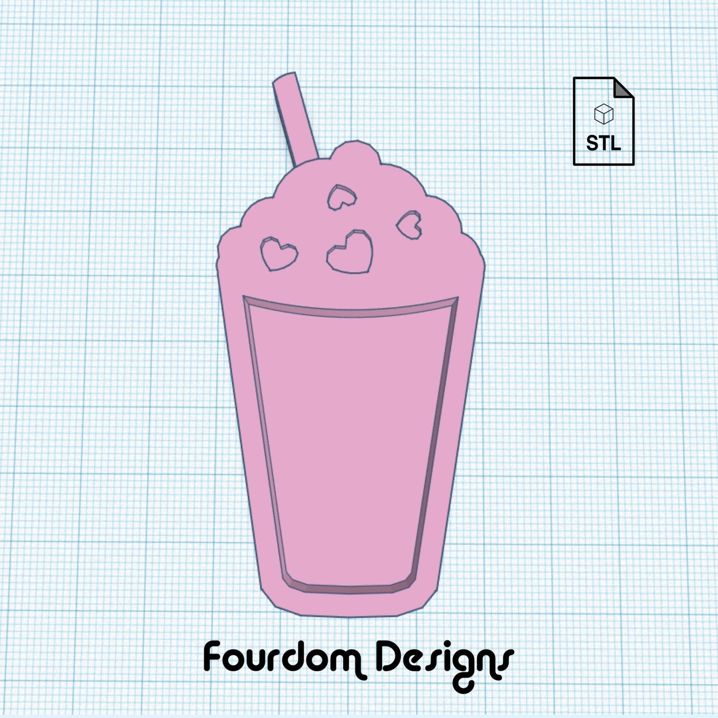Milkshake Shaker STL File for 3D Printing for Resin Shaker Mold - Digital Download