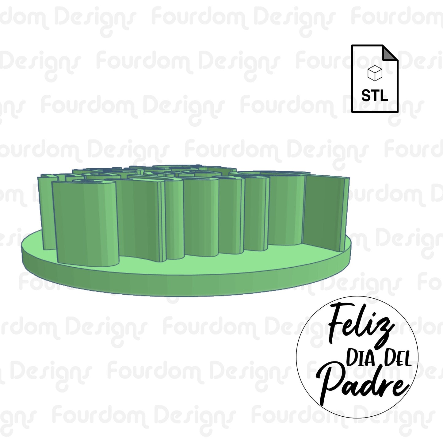 Feliz Dia Del Padre Imprint Digital Download STL File for Cookie Cutter Fondant Cutter Clay Cutter 3D Model for 3D Printing