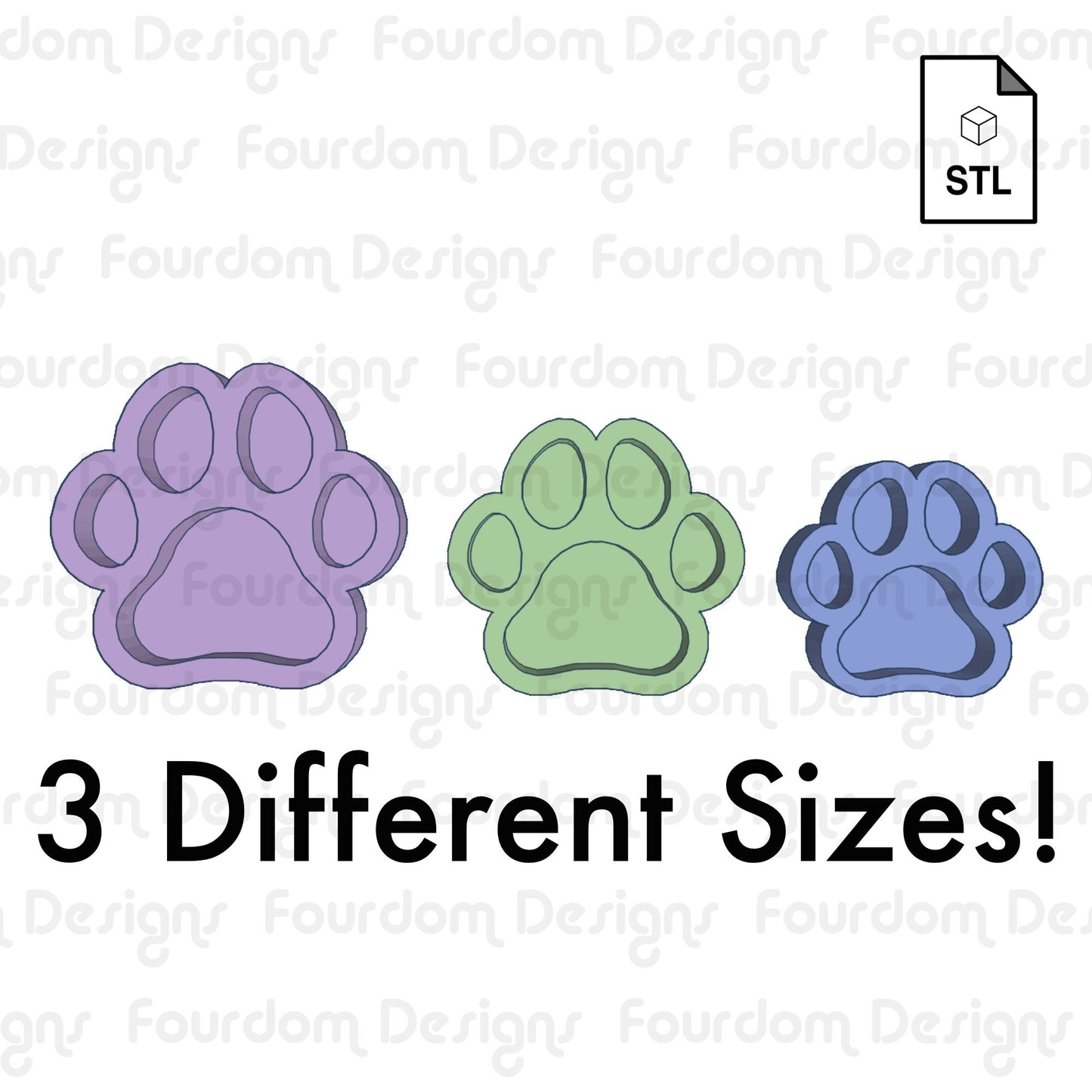 Dog Paw Shaker STL File for 3D Printing for Resin Shaker Mold - Digital Download