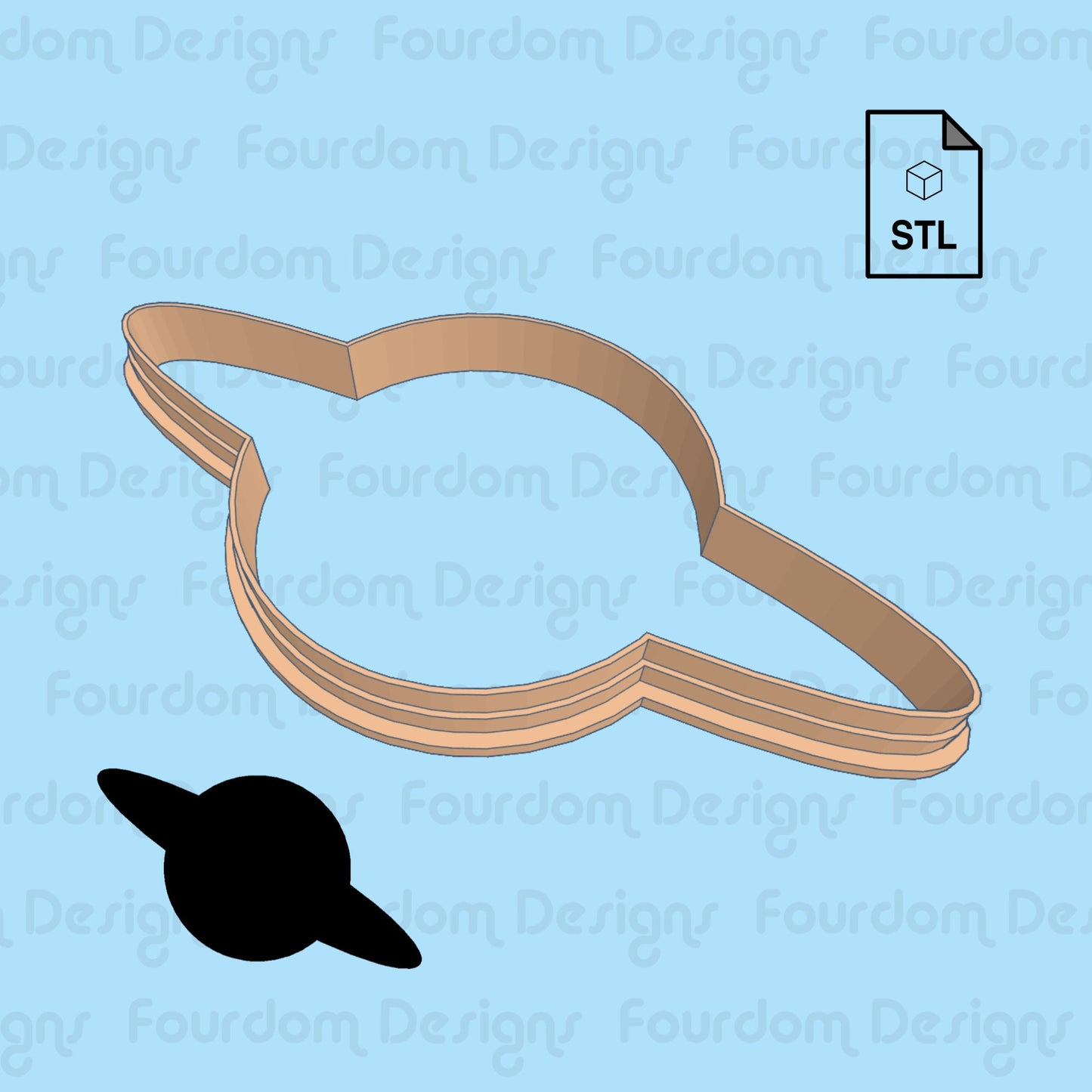 Saturn Digital Download STL File for Cookie Cutter Fondant Cutter Clay Cutter 3D Model for 3D Printing