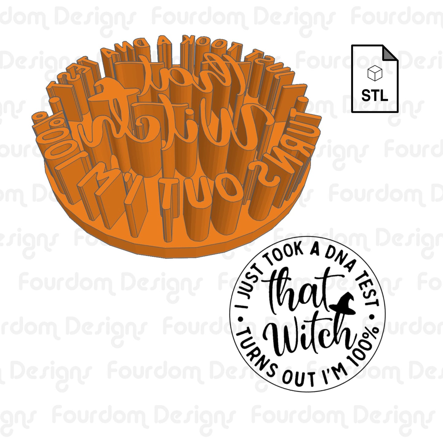 100% That Witch Imprint Digital Download STL File for Cookie Cutter Fondant Cutter Clay Cutter 3D Model for 3D Printing