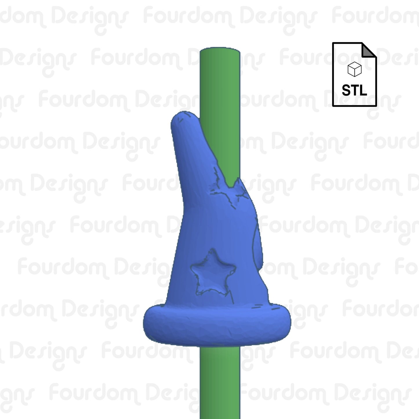 Sorcerer's Hat Straw Topper Straw Buddy STL File for 3D Printing - Digital Download