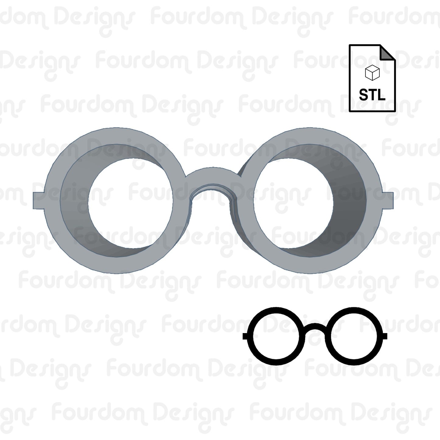 Wizard Glasses Straw Topper Straw Buddy STL File for 3D Printing - Digital Download