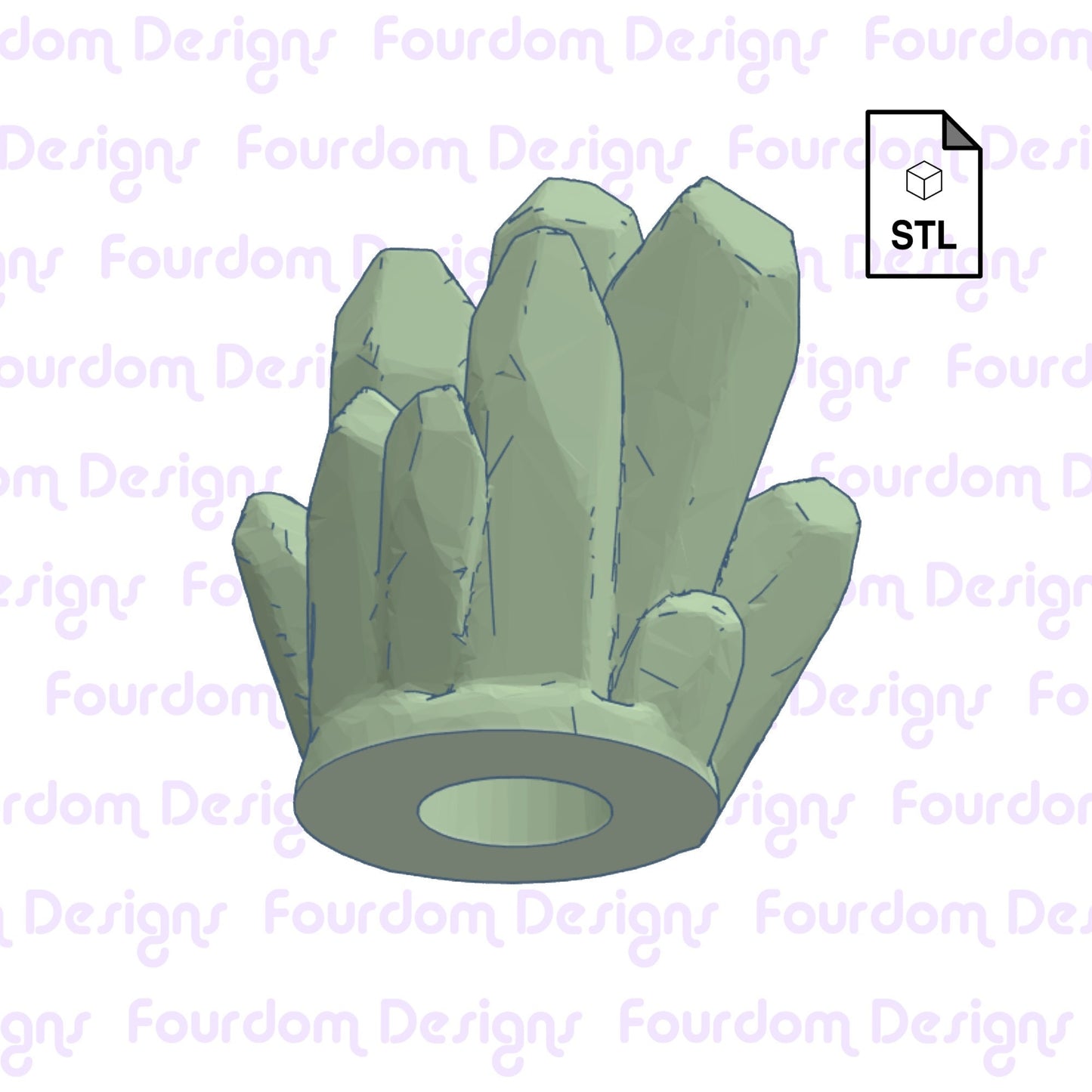 Crystals Straw Topper Straw Buddy STL File for 3D Printing - Digital Download
