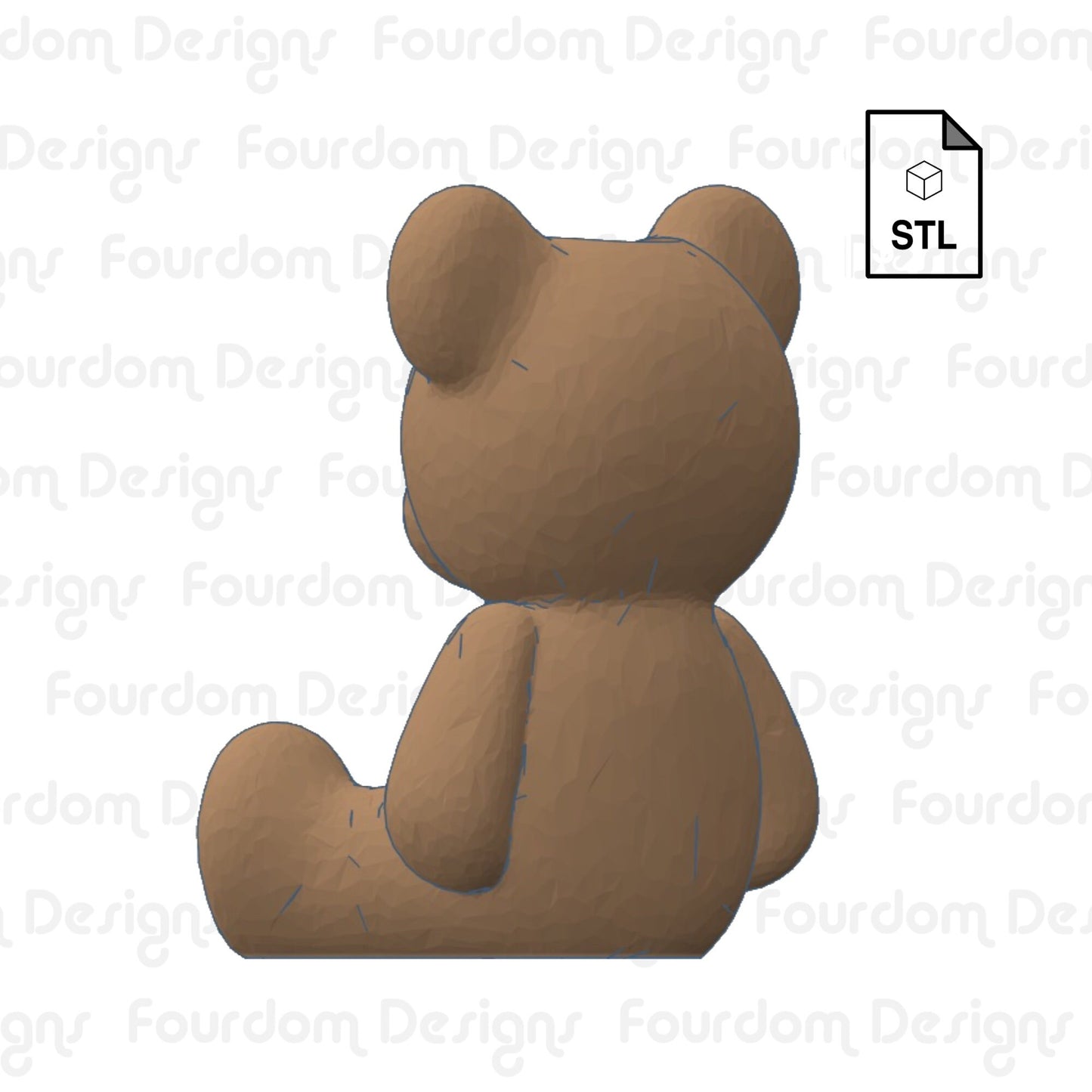 Teddy Bear Straw Topper Straw Buddy STL File for 3D Printing - Digital Download