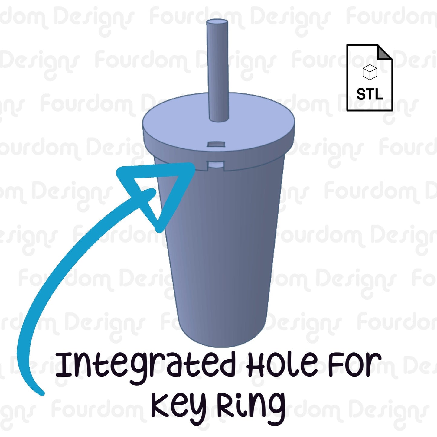 Coffee Tumbler Keychain STL File for 3D Printing - Digital Download