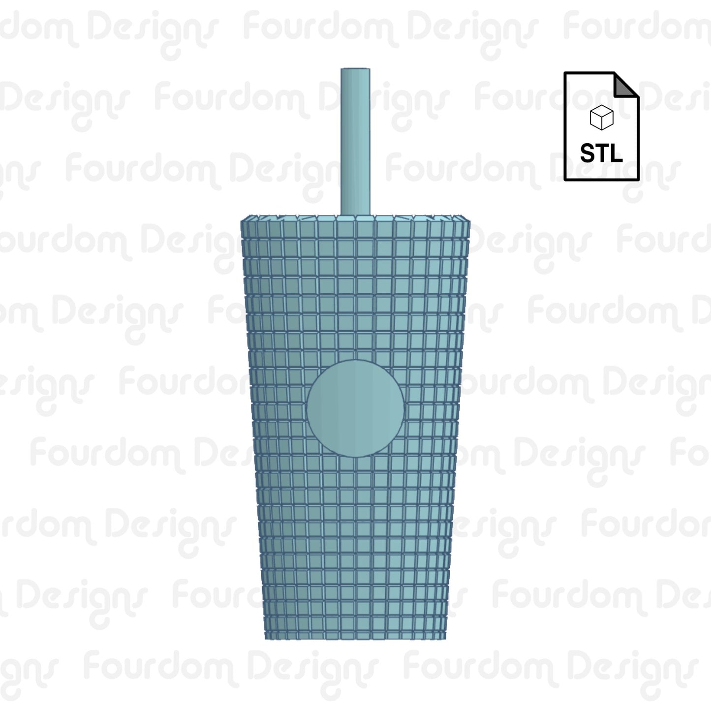 Grid Tumbler Keychain STL File for 3D Printing - Digital Download