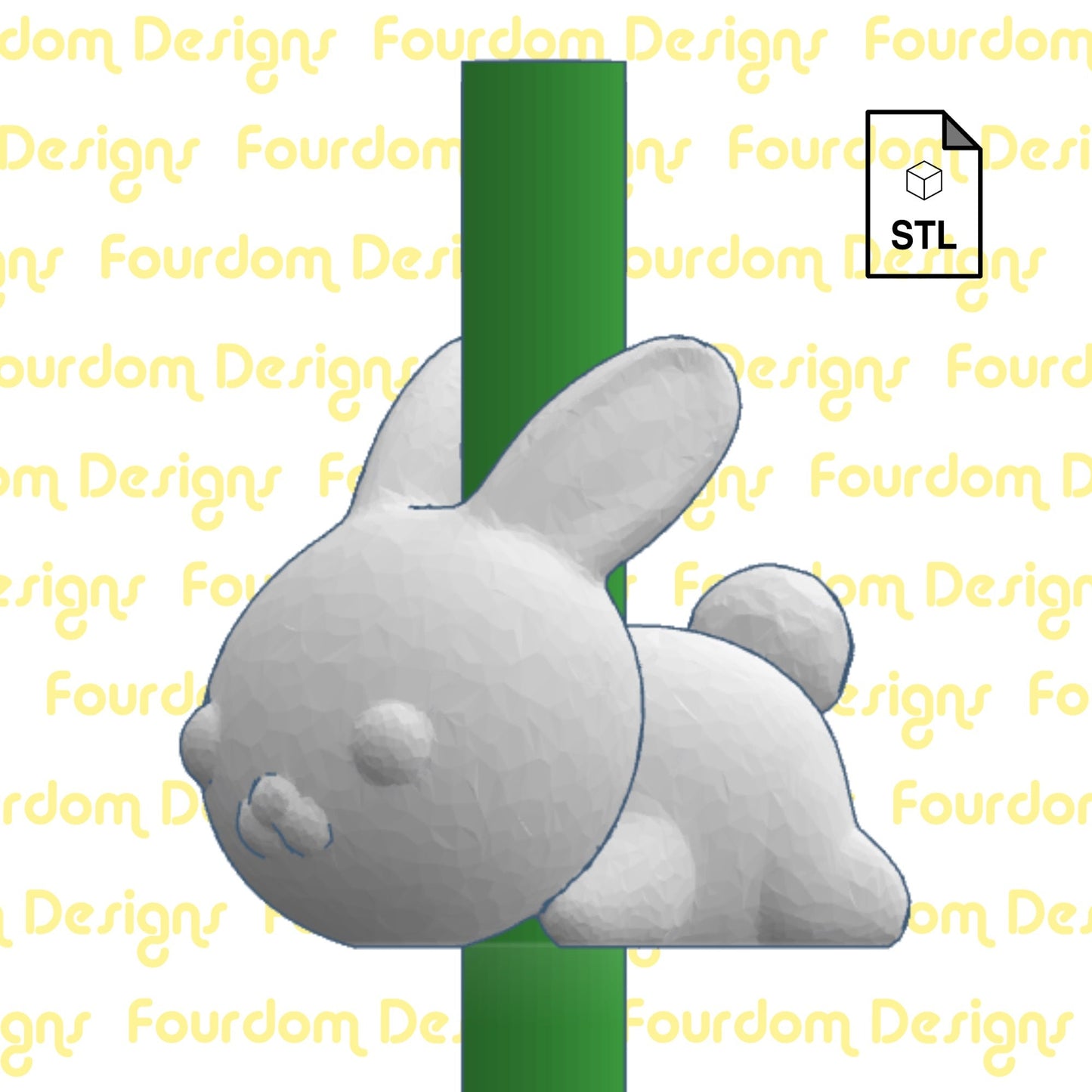 Bunny Straw Topper Straw Buddy STL File for 3D Printing - Digital Download