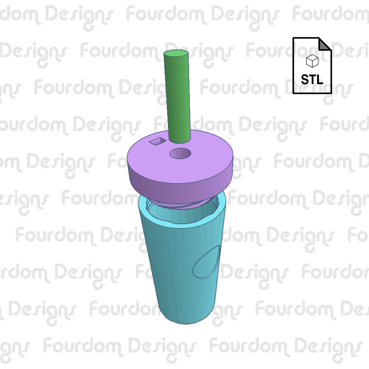 Smooth Tumbler Keychain with Removable Screw Top Pill Box STL File for 3D Printing - Digital Download
