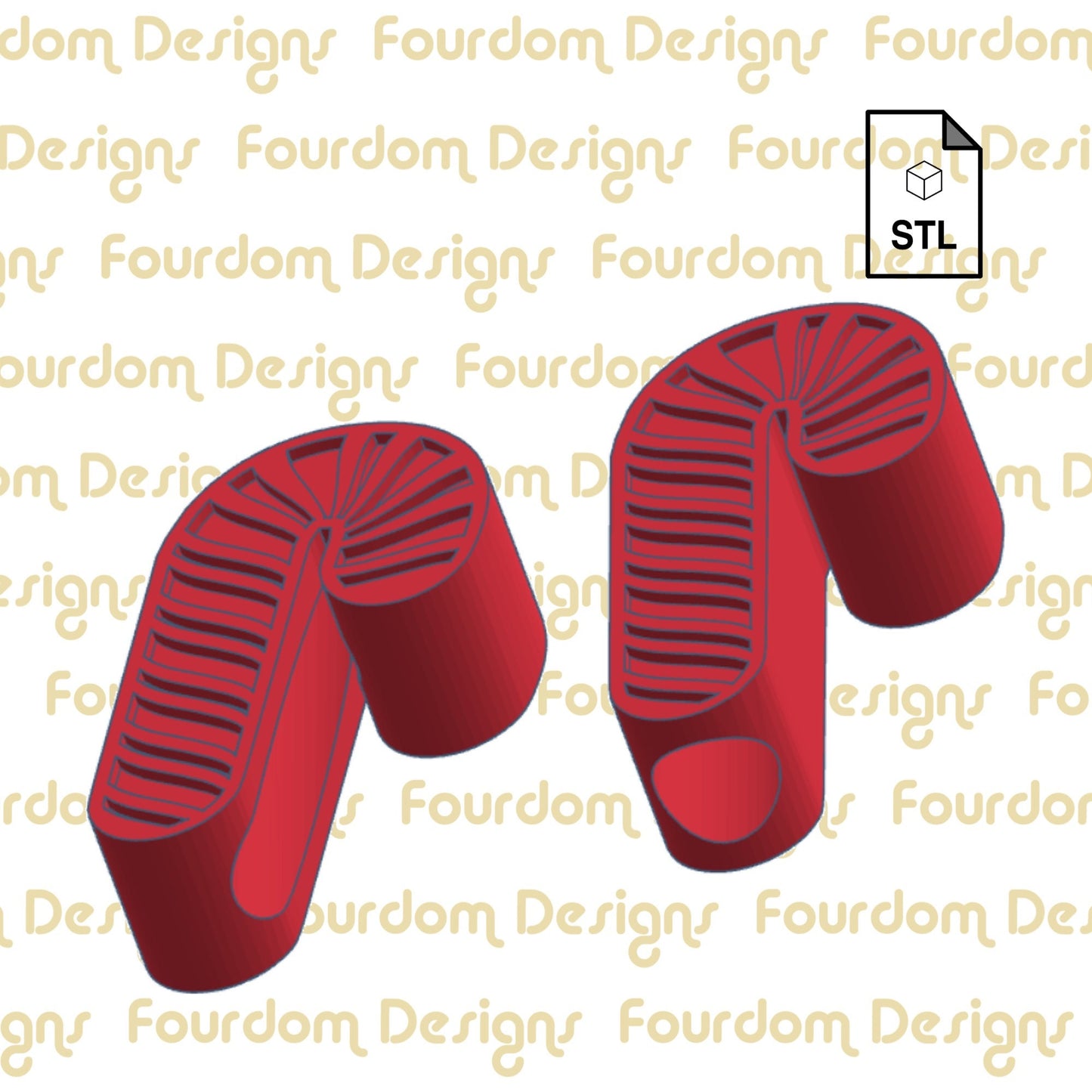 Candy Cane Straw Topper STL File for 3D Printing - Digital Download