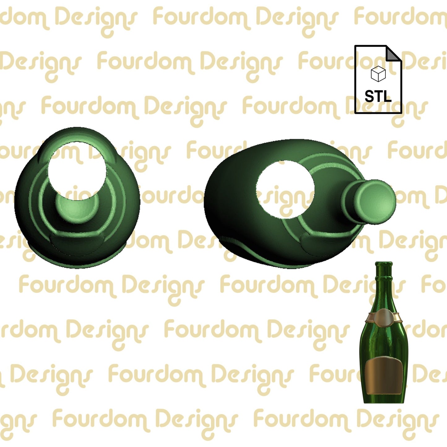 Bottle Straw Topper STL File for 3D Printing - Digital Download