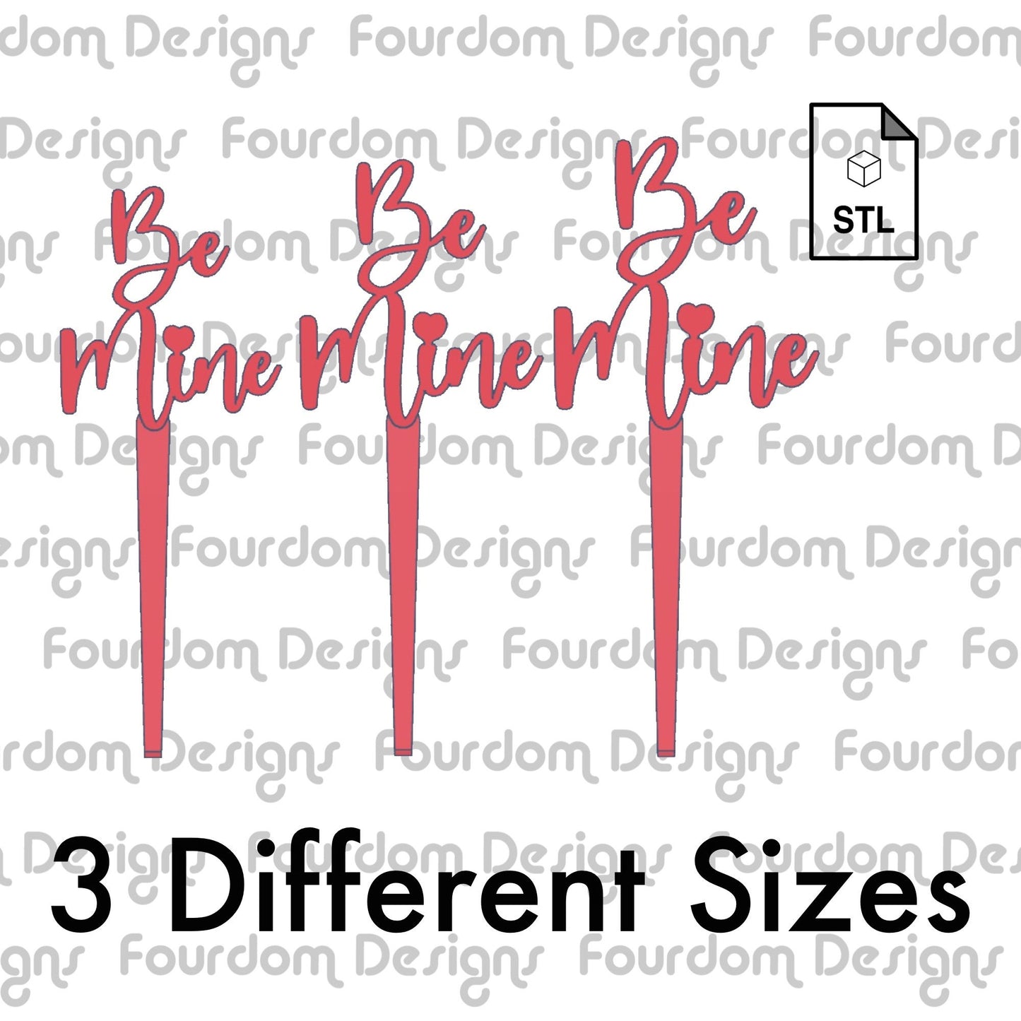 Valentines Cake Topper STL File for 3D Printing - Digital Download