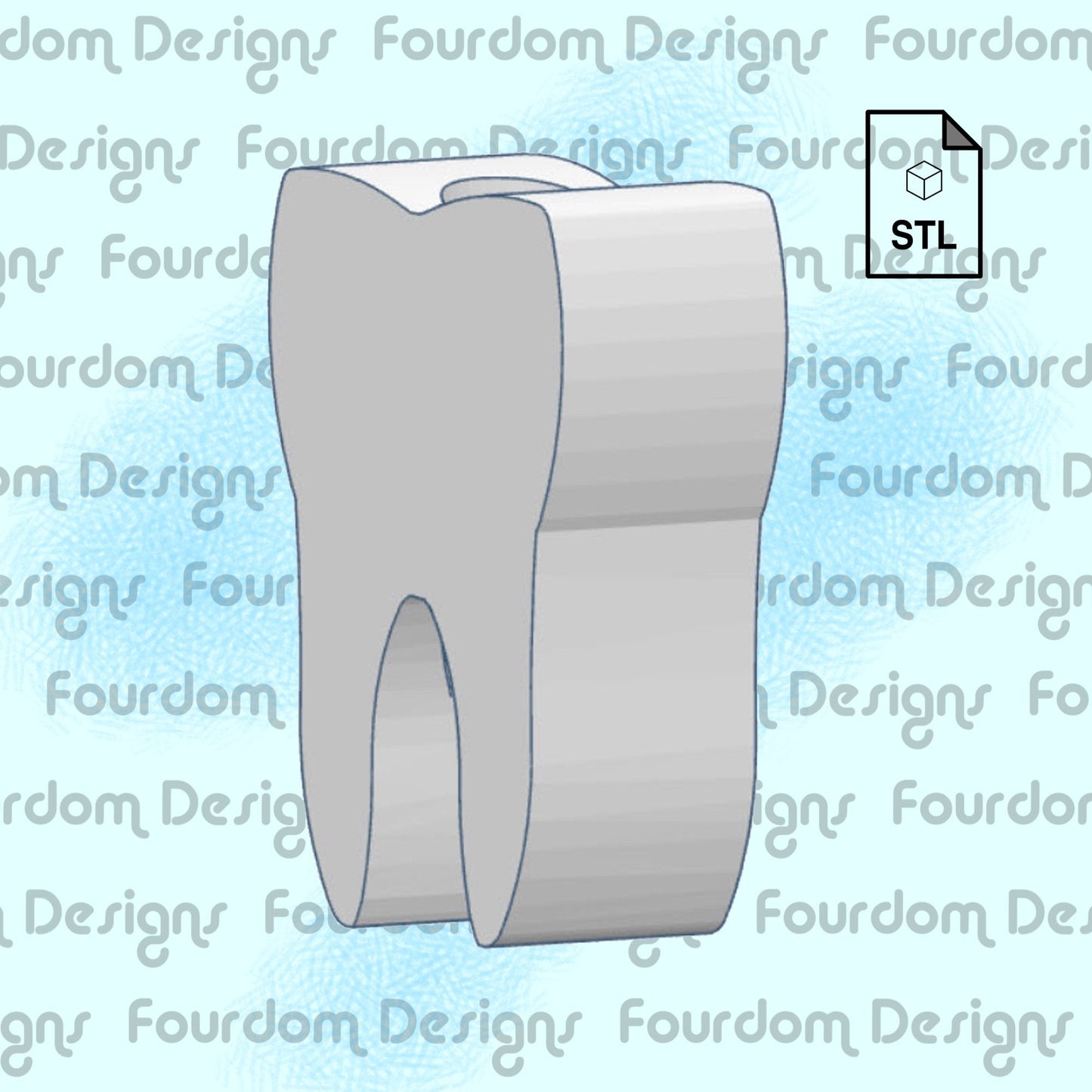 Molar Tooth Straw Topper STL File for 3D Printing - Digital Download